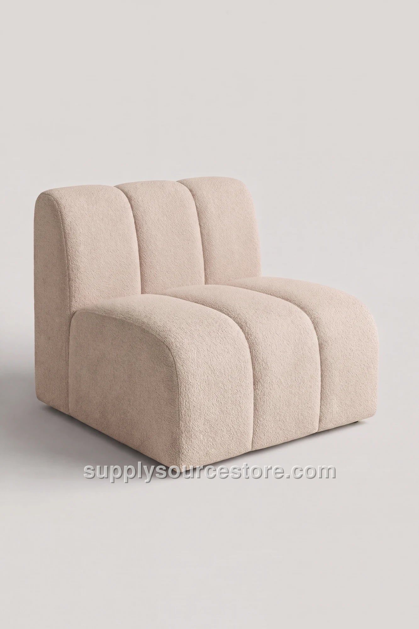 Boucle Fabric Segmented Armchair