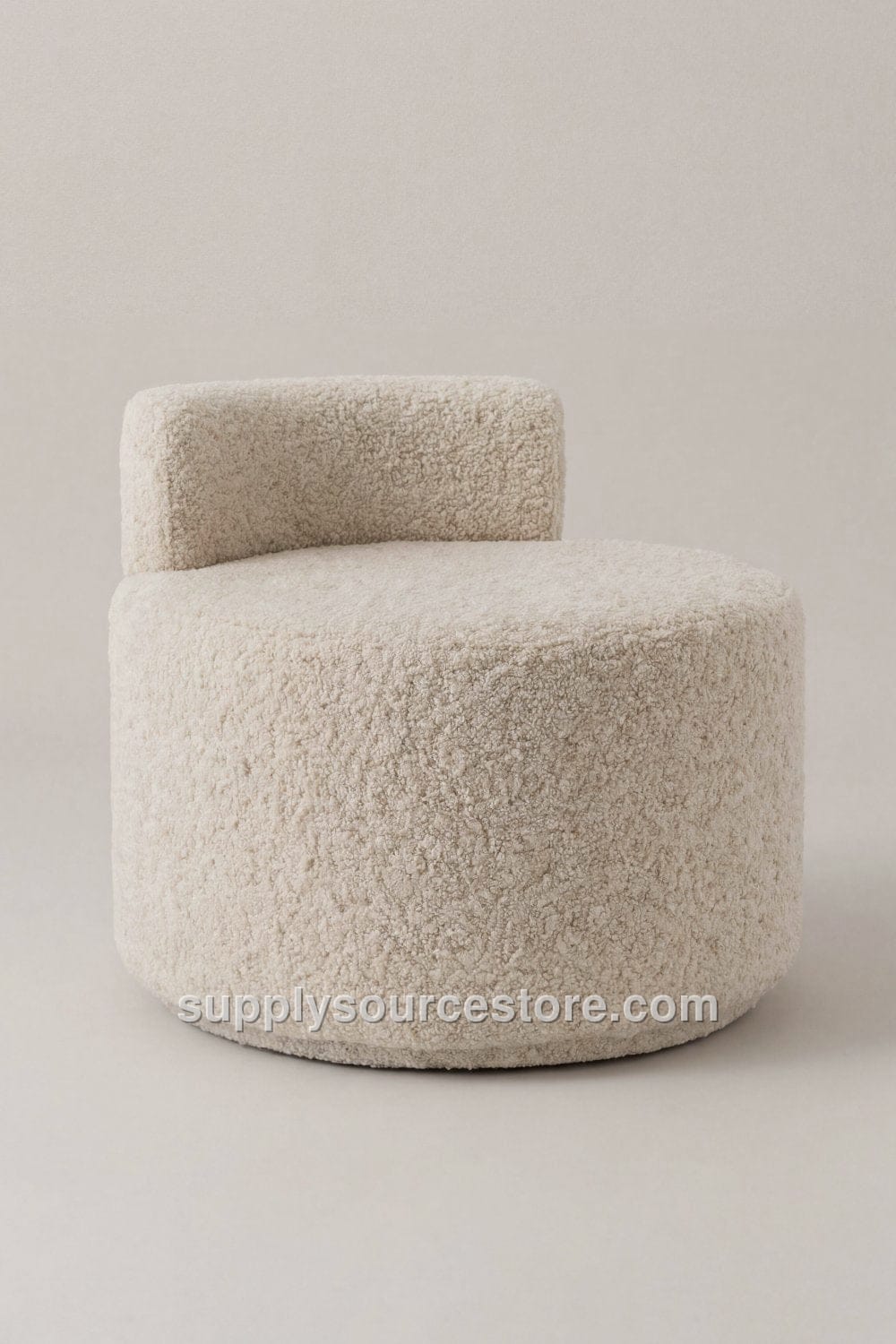 Bouclé Fabric Backrest Pouf