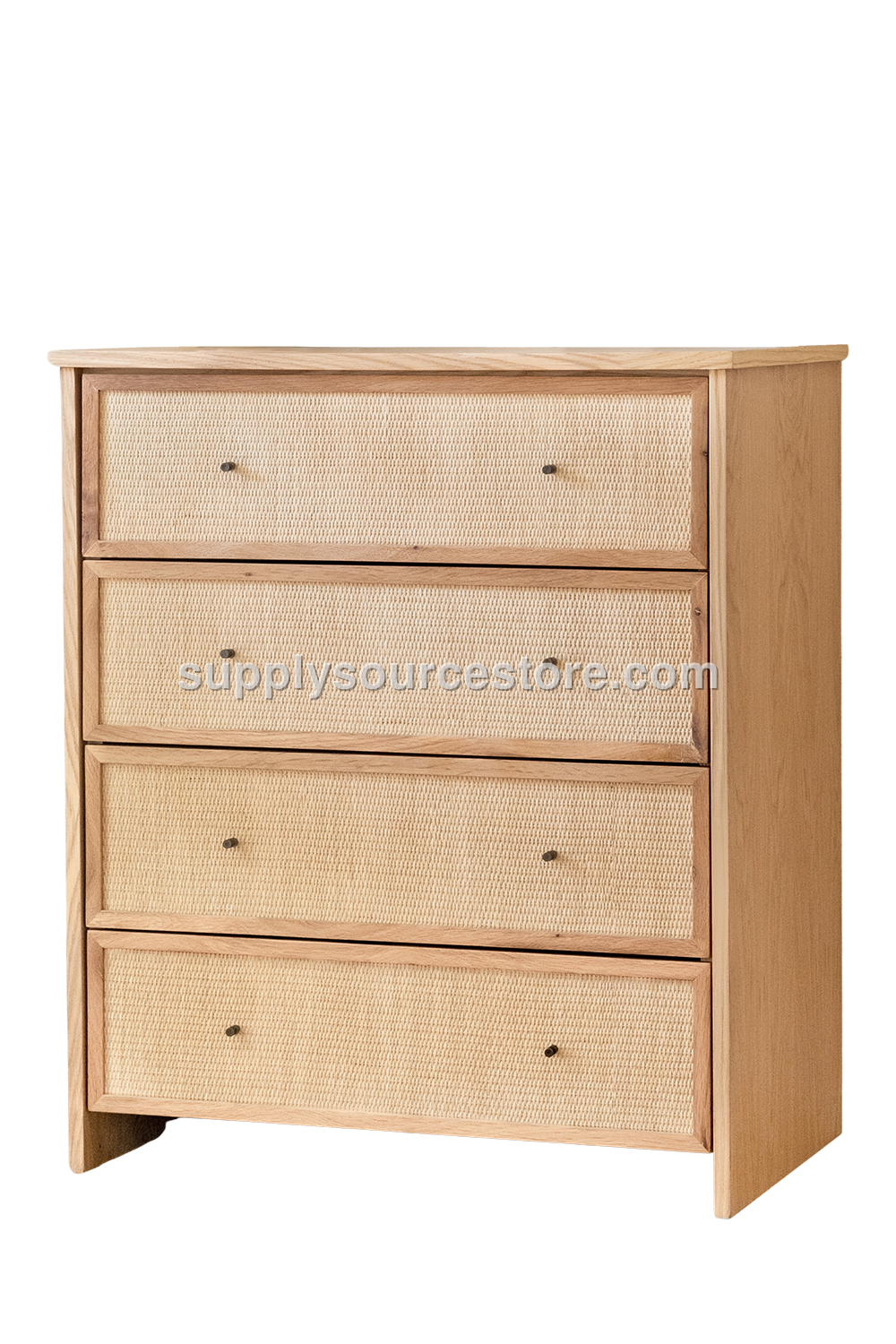 Wicker-Drawer Wooden Dresser