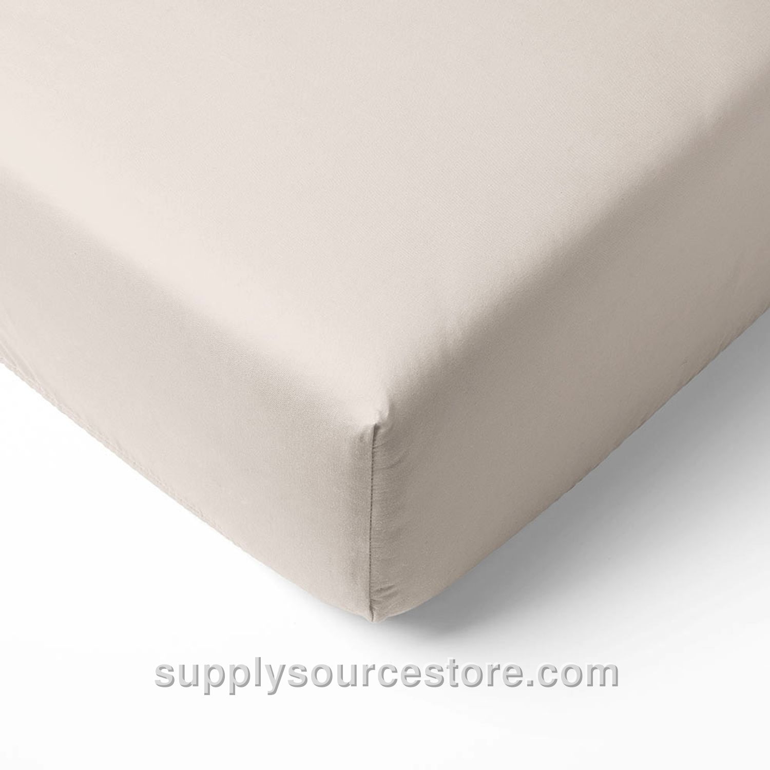 ORGANIC COTTON Fitted Bed Sheet | 90 x 200 cm (35.4 x 78.7 in)| Light Taupe