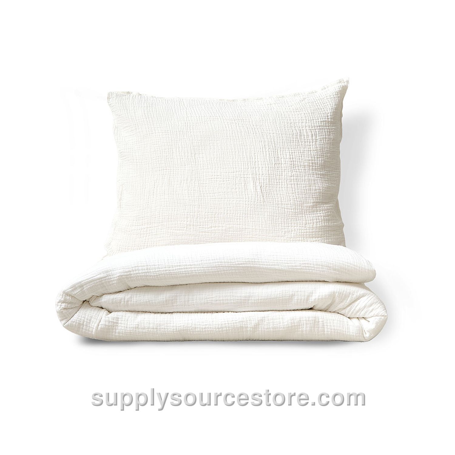 Duvet cover set muslin cotton | 120 x 150 cm (47.2 x 59.1 in) | White