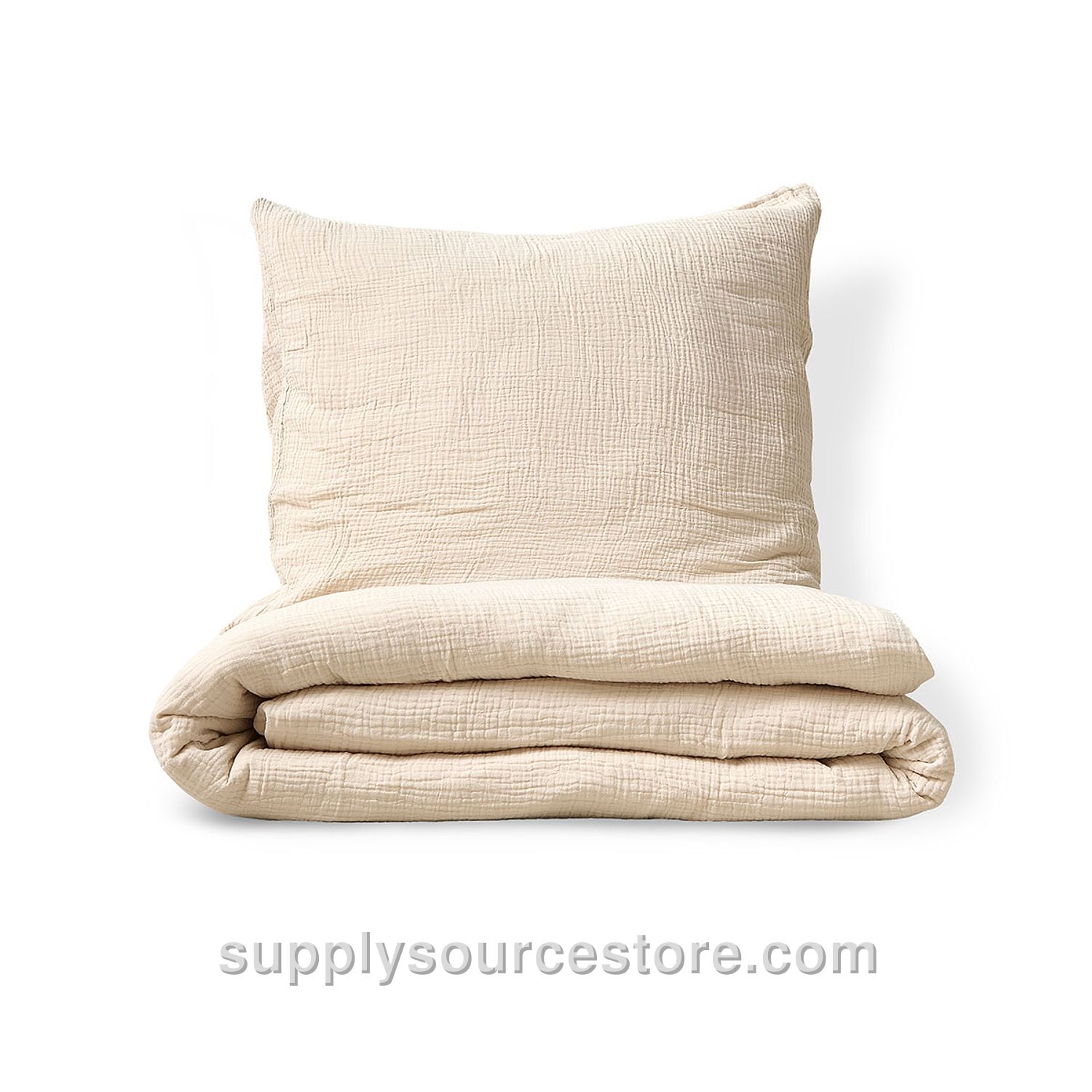 Duvet cover set muslin cotton | 120 x 150 cm (47.2 x 59.1 in) | Beige