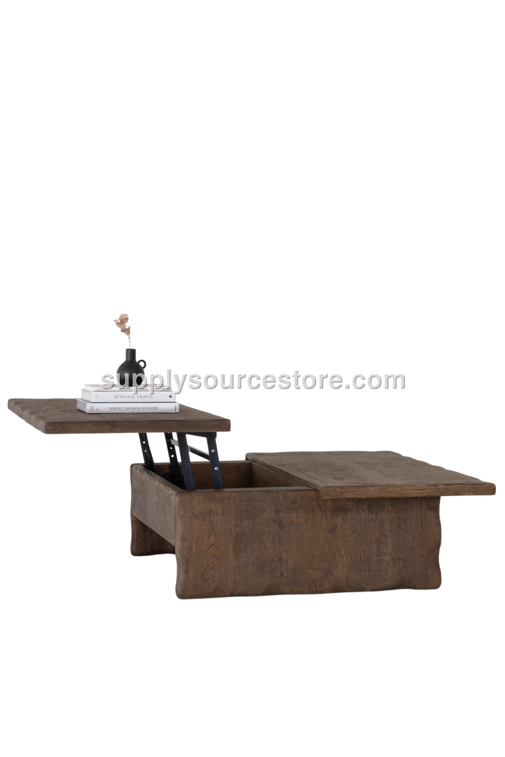 Wooden Barrel Distressed Coffee Table