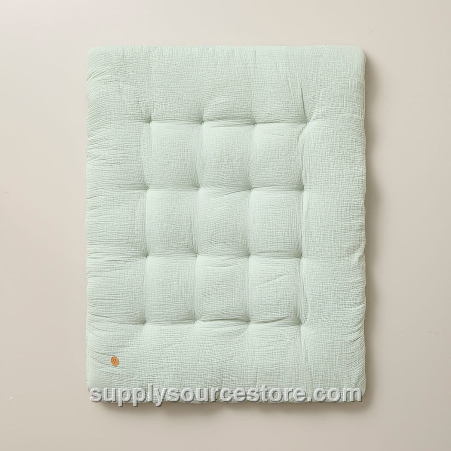 Baby Play Mat 110x85cm (43.3 x 33.5 in) | Sage Green | Organic Muslin Cotton | Biscuit