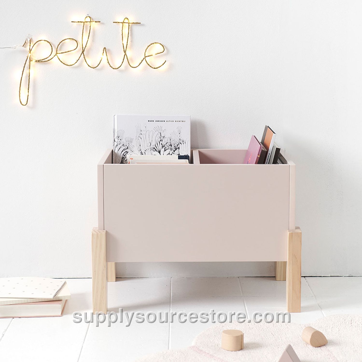 Wooden Bookcase «Ciel» | Rose Dusty Pink
