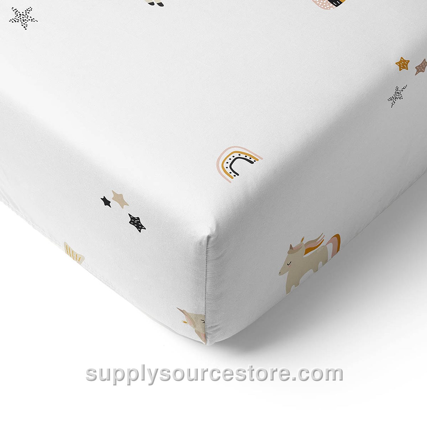 FITTED SHEET COT 60 x 120 CM (23.6 x 47.2 in) «LARA» | WHITE