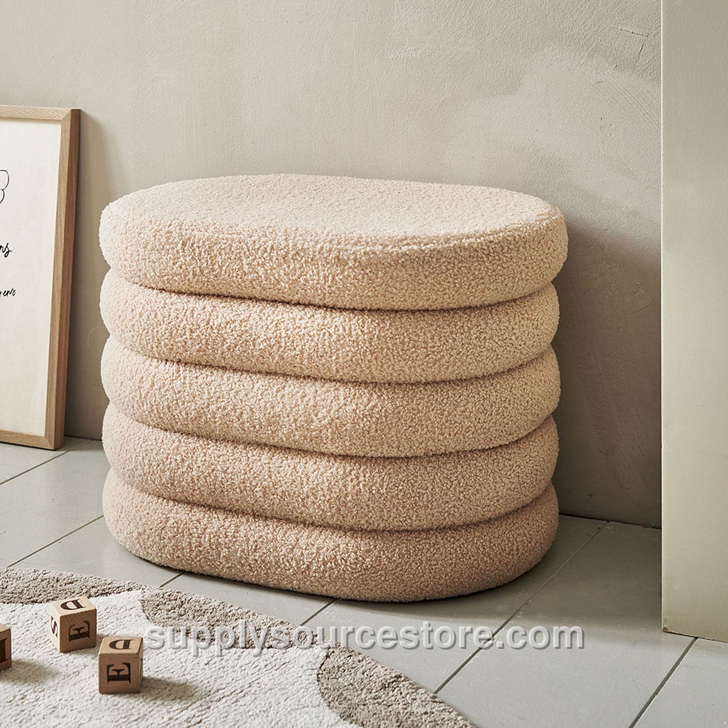 Ottoman Storage Box | «Ted» | Nude