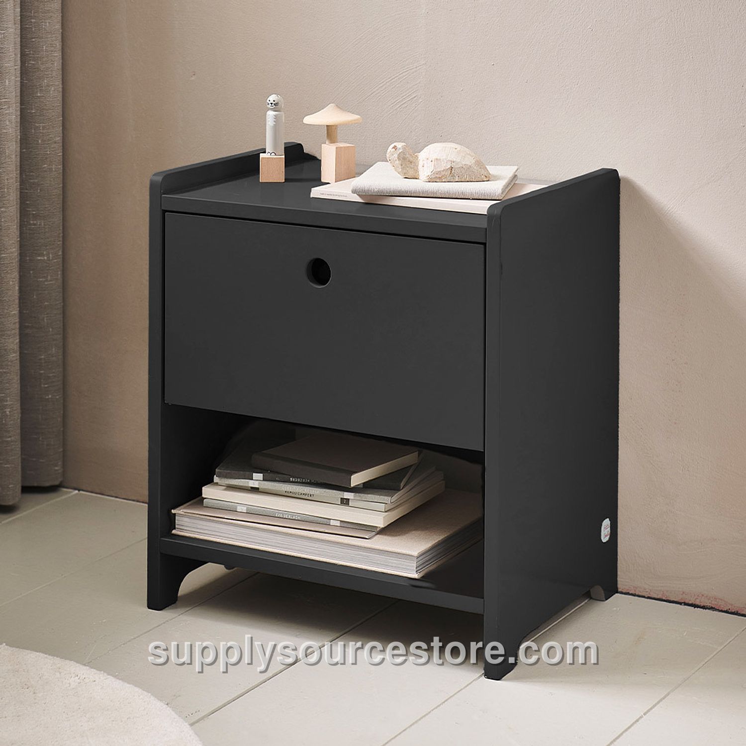 Children's Bedside Table With Storage Space «Plume» | Black