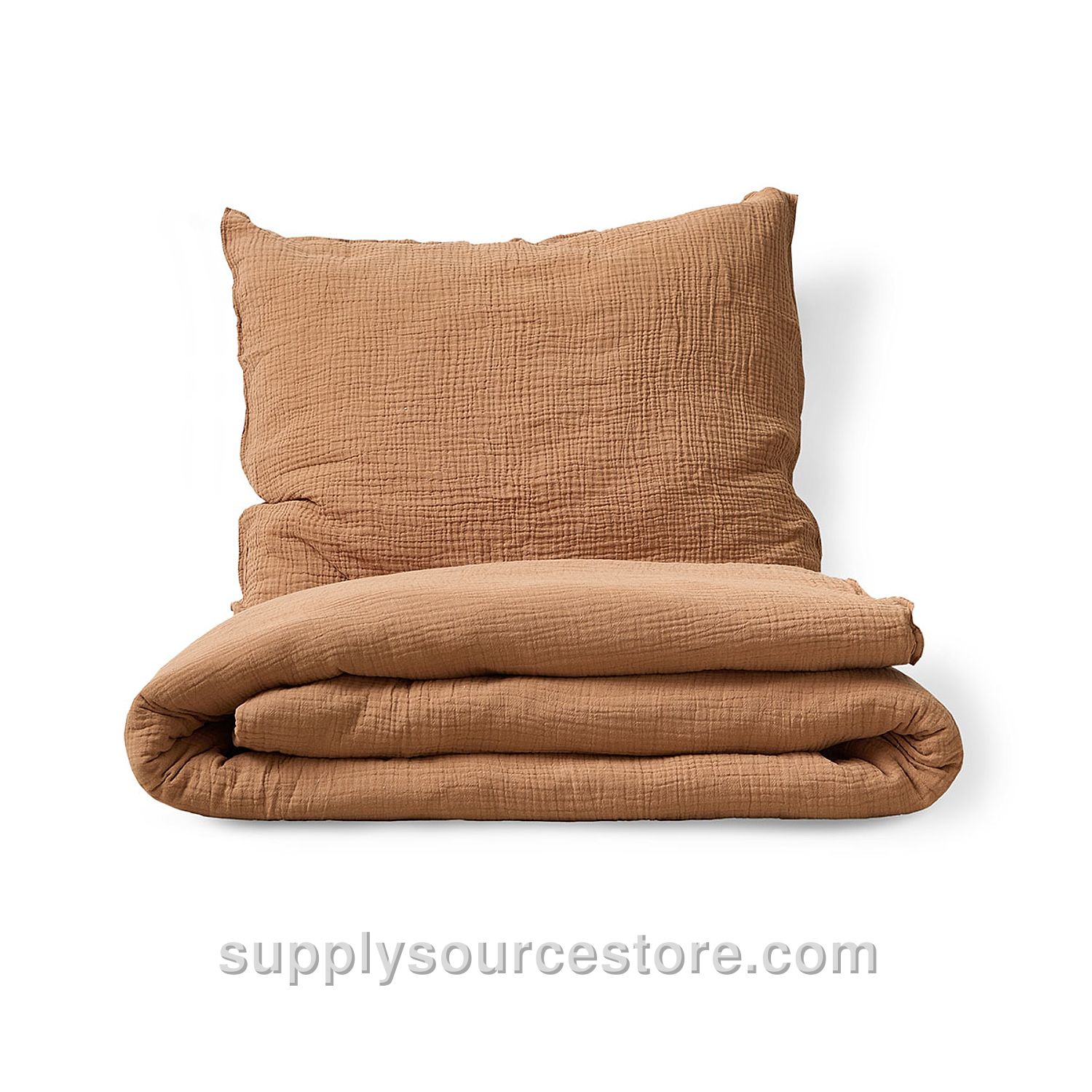 Duvet cover set muslin cotton | 120 x 150 cm (47.2 x 59.1 in) | Tan