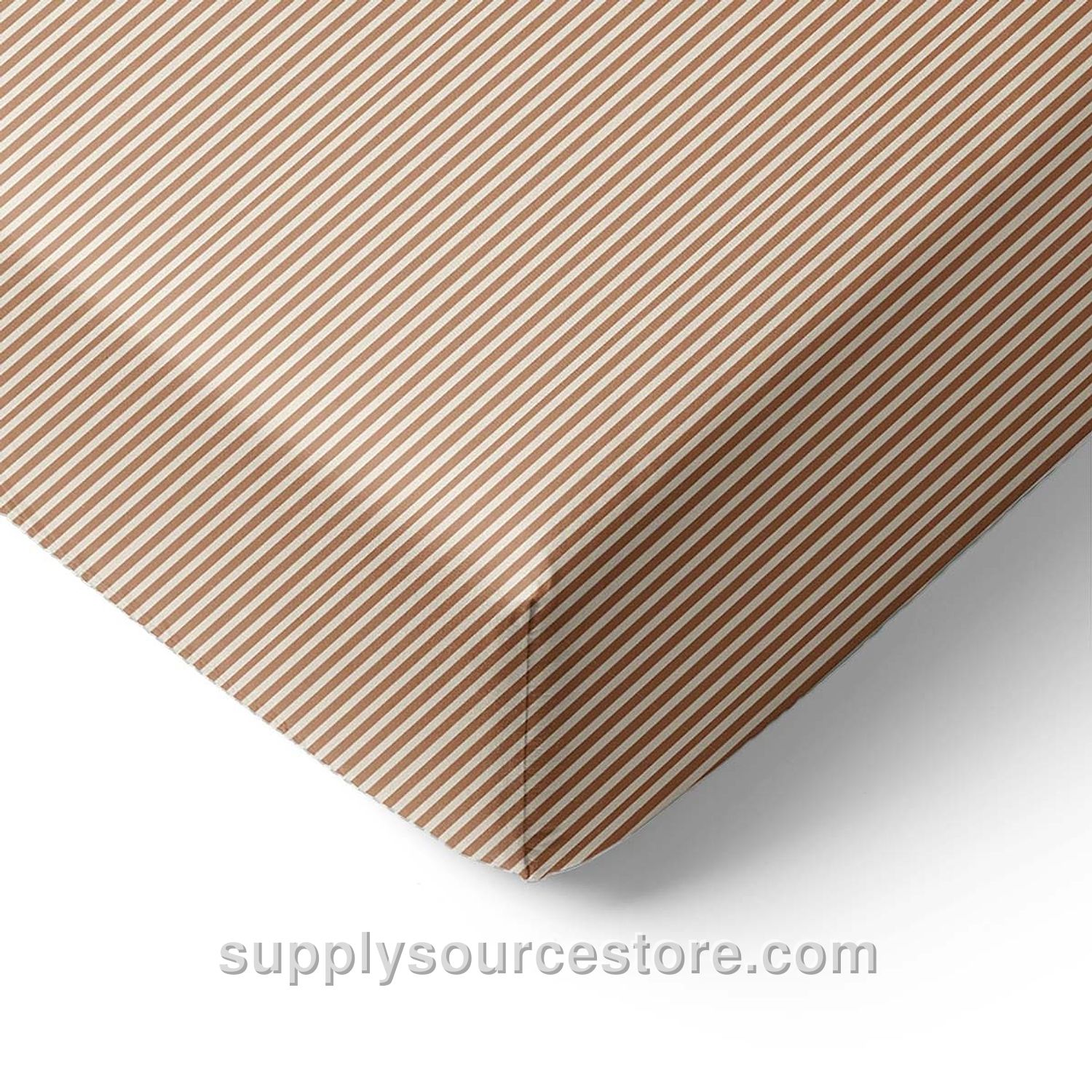 Toddler Bed Fitted Sheet 70 X 140 Cm (NaN in) «Striped» | Beige and Caramel