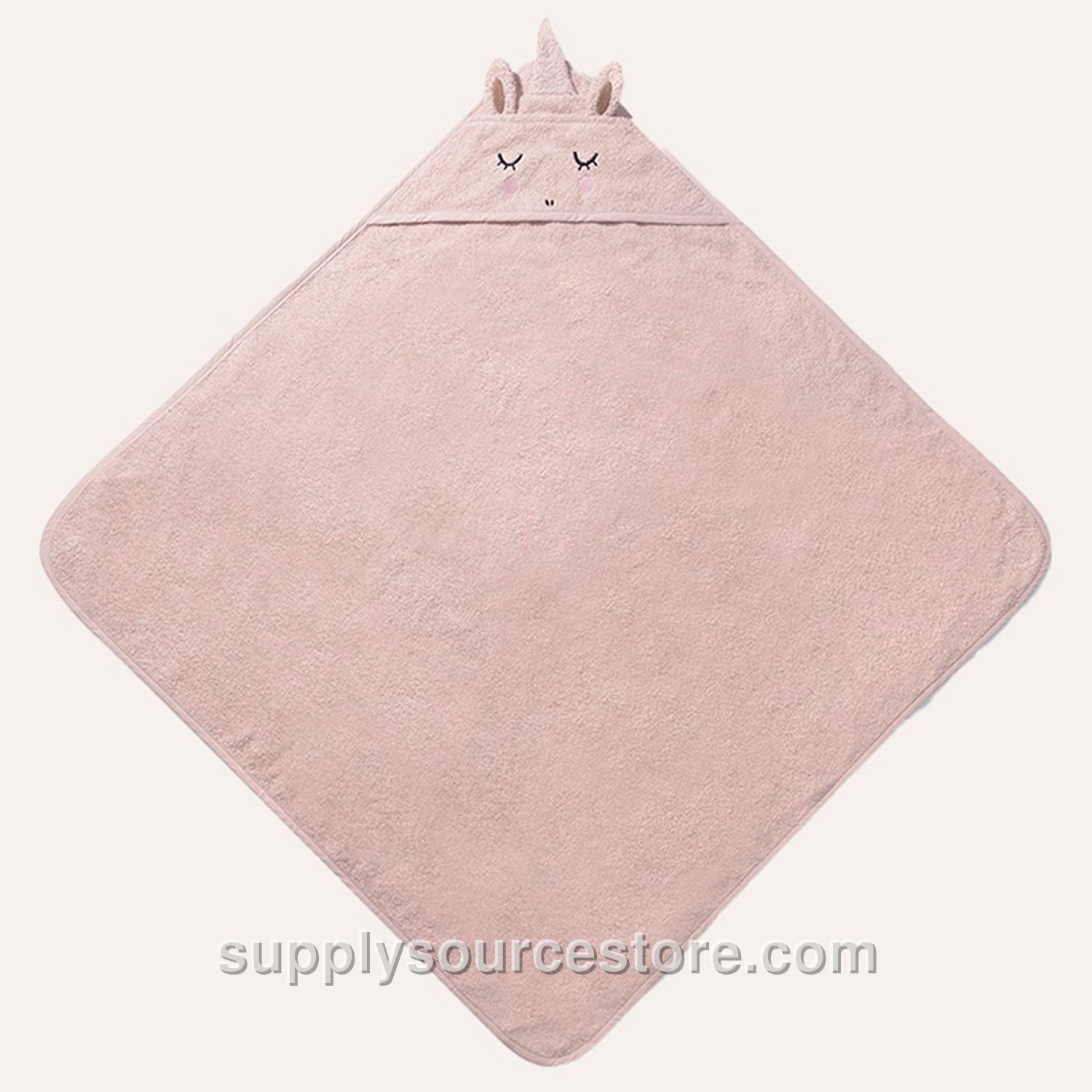 Baby Hooded Towel Unicorn «Lara»| 75 X 75 Cm (NaN in) | Light Pink