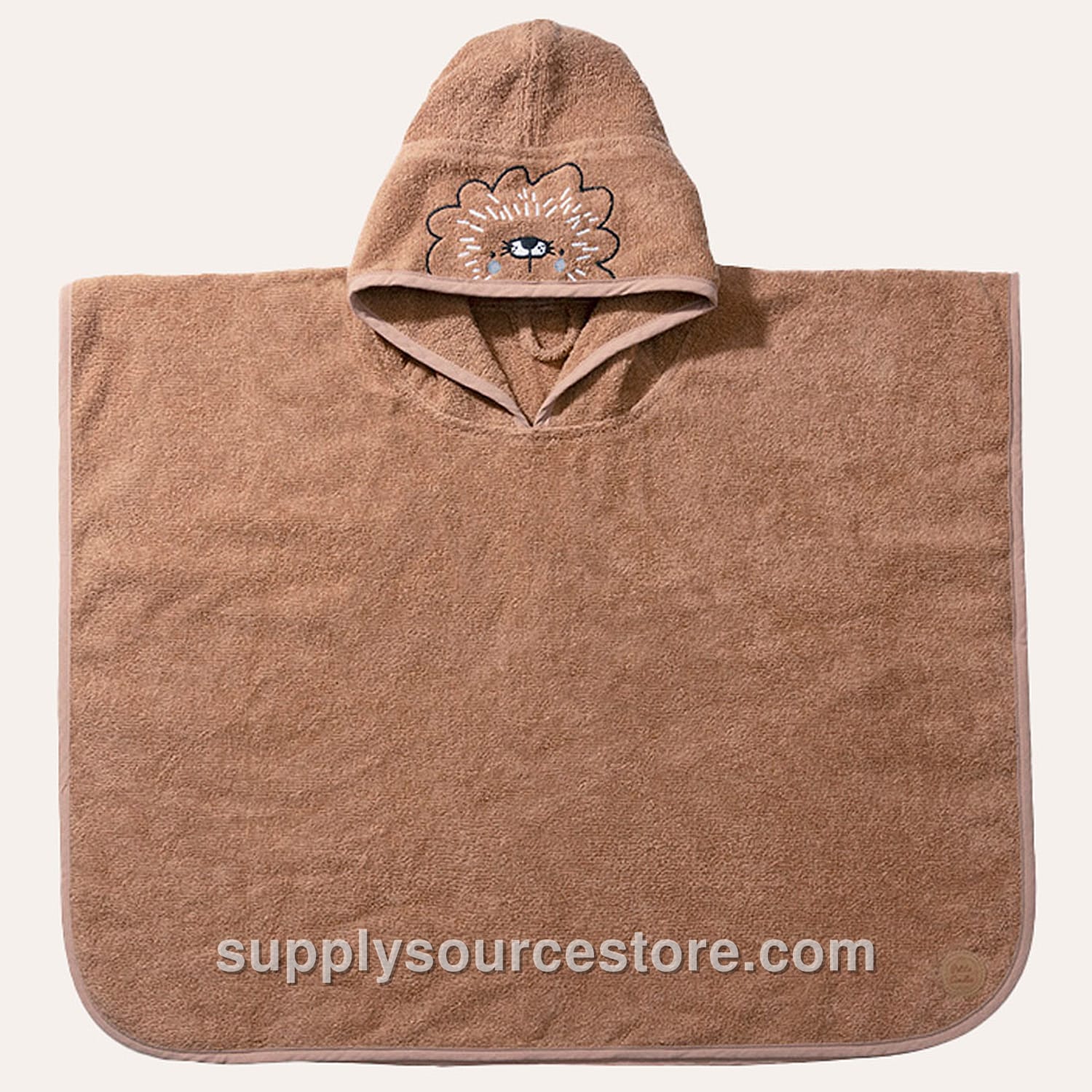 Hooded Poncho Towel «Leo»|1 - 4 Years | 52 X 63 Cm (20.5 x 24.8 in) | Caramel