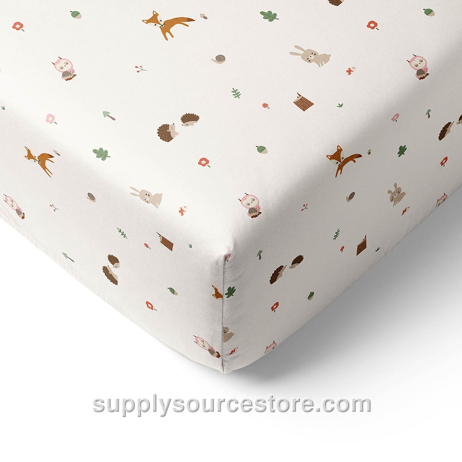 Junior Bed Fitted Sheet 80 X 160 Cm (NaN in) «Woodland» | Off-white