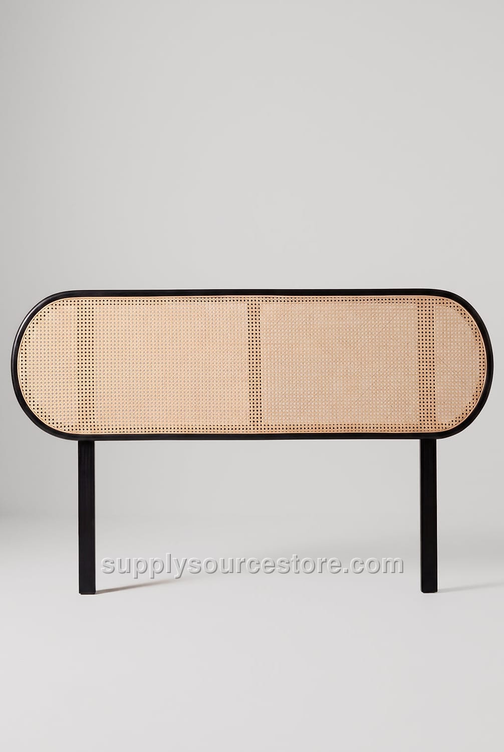 Oval Bed Headboard with Rattan