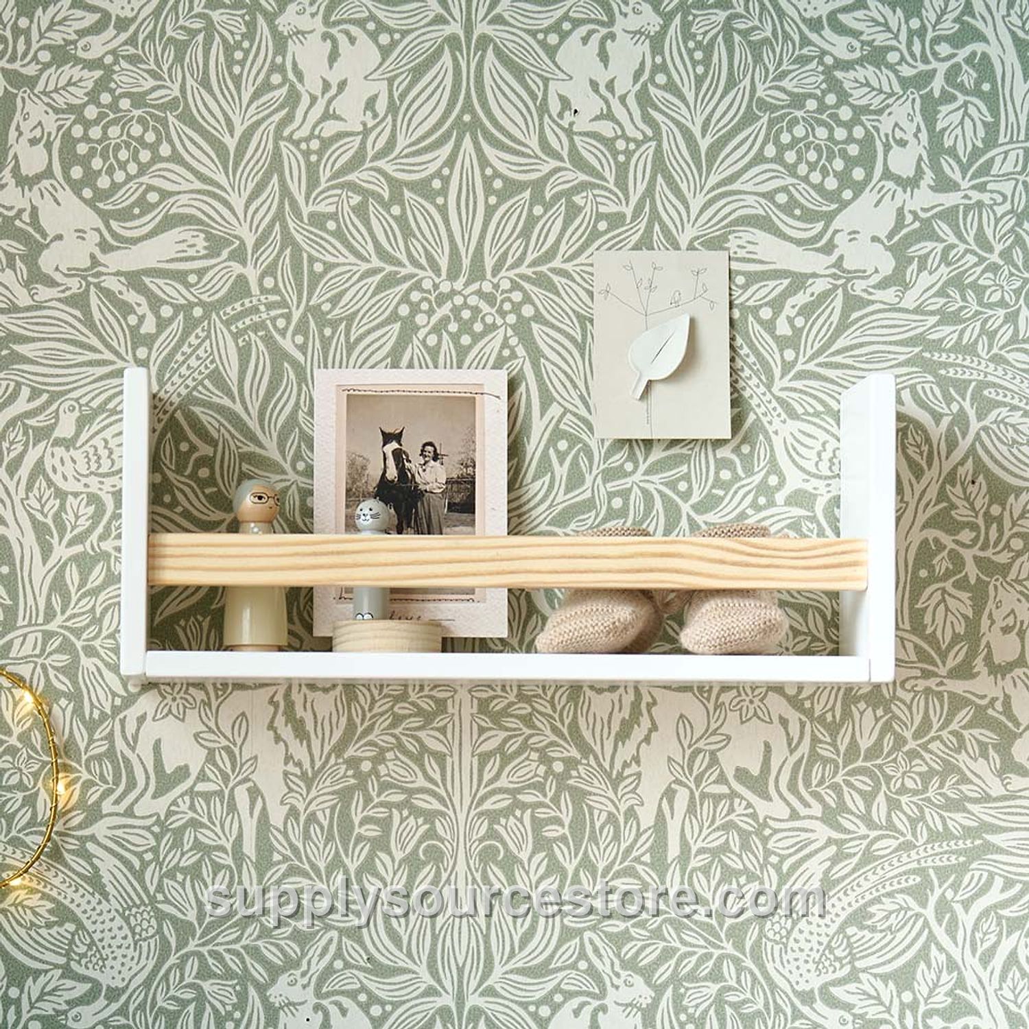 Wooden Wall Shelf «Hetre» | White and Natural