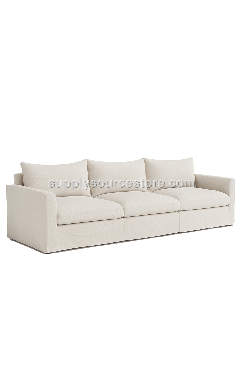 Linen-Covered Modular L Sofa