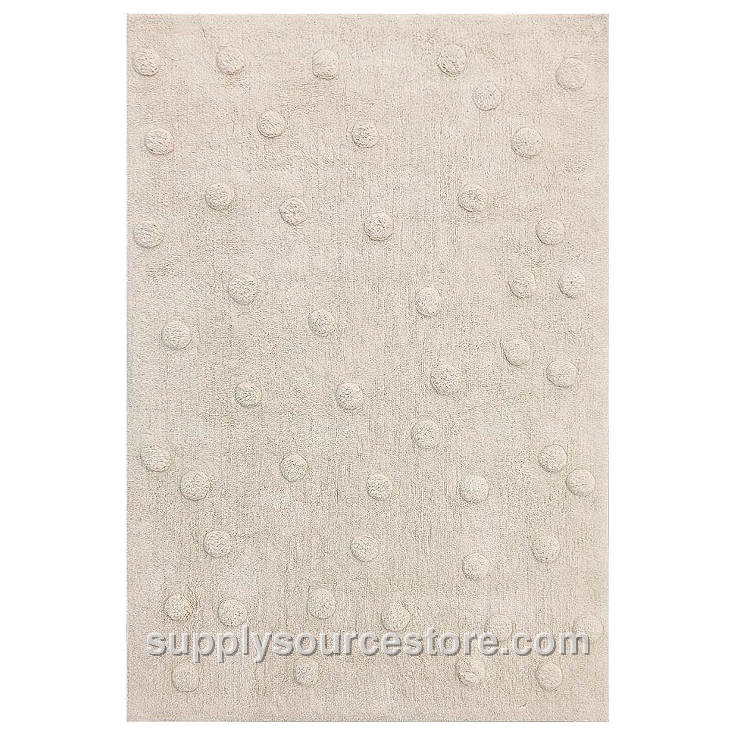 Washable children's rug | Rectangular 120 x 170 cm (47.2 x 66.9 in) | Beige dots