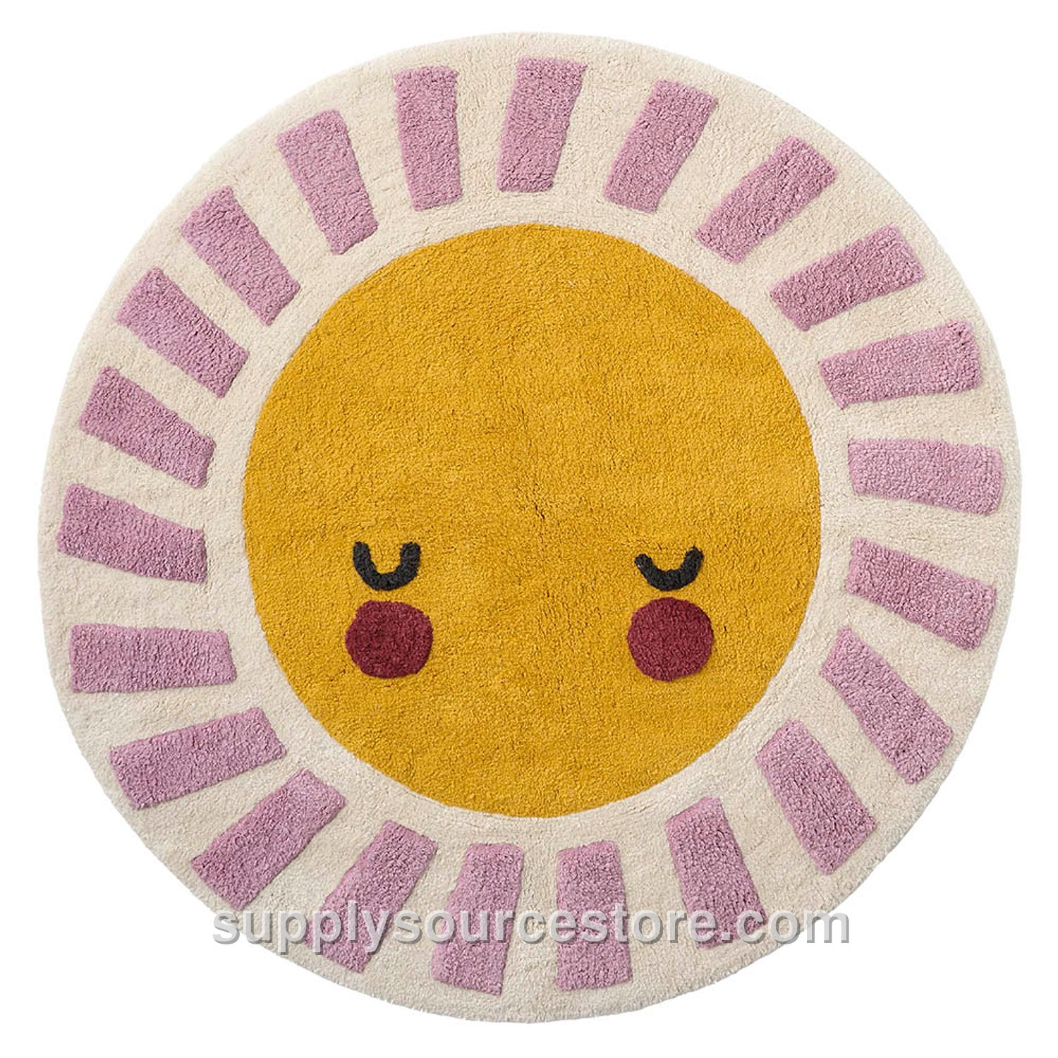 Washable Children's Rug | Round Ø110 cm (43.3 in) | Sun