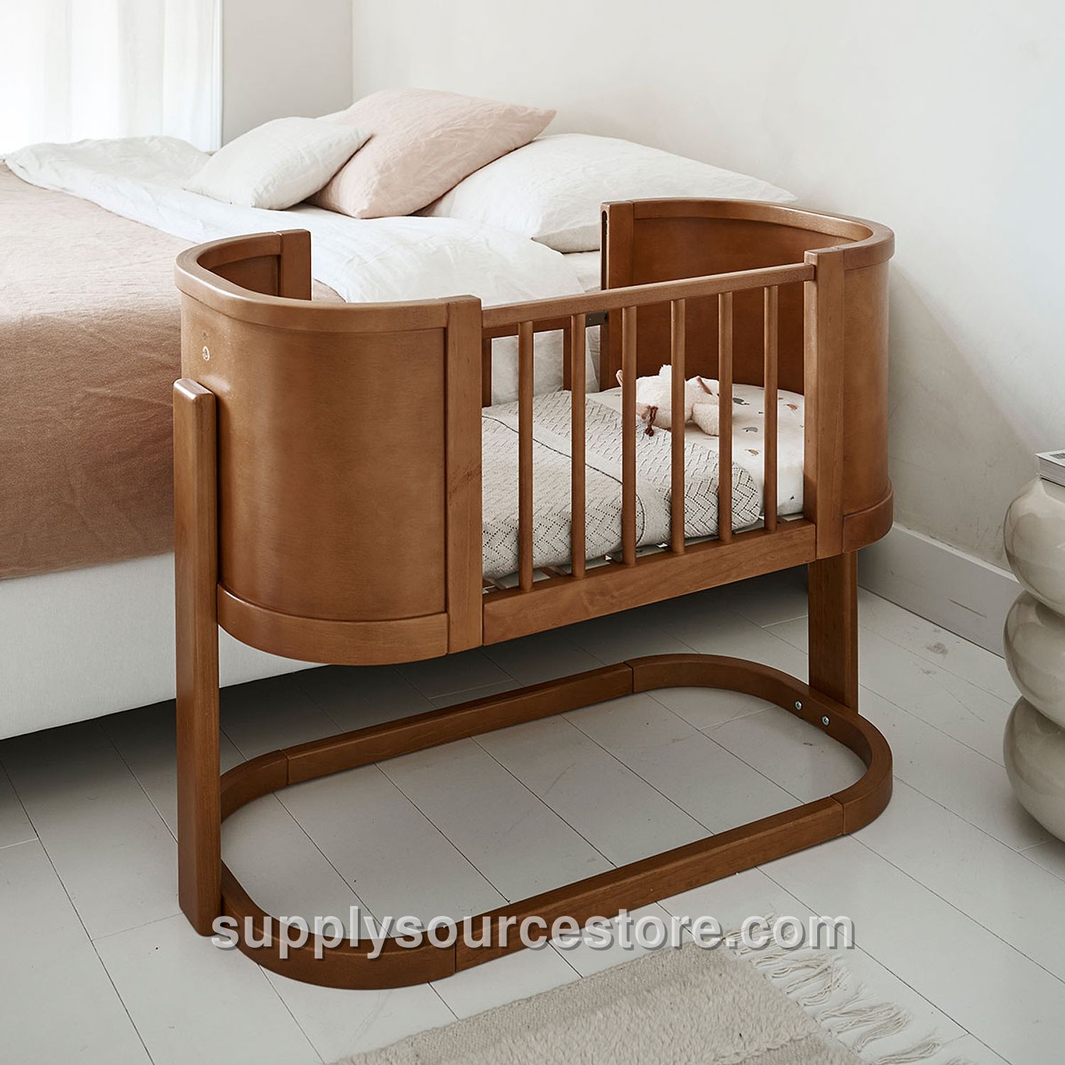 2-in-1 cot / bedside crib «Cocoon» | Walnut