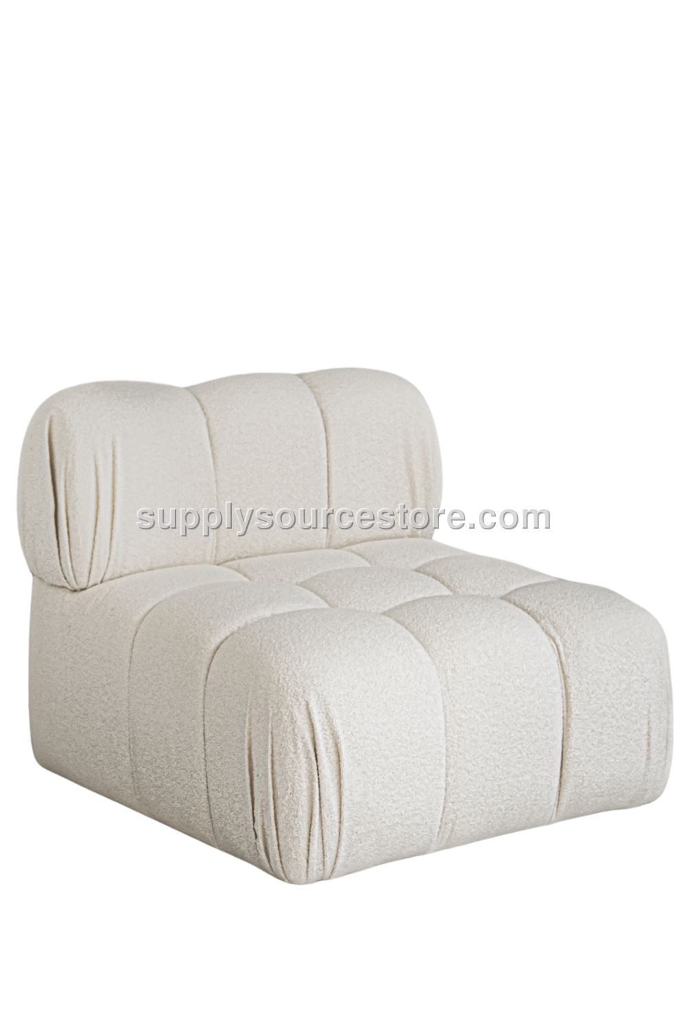 Boucle Fabric Captain Armchair