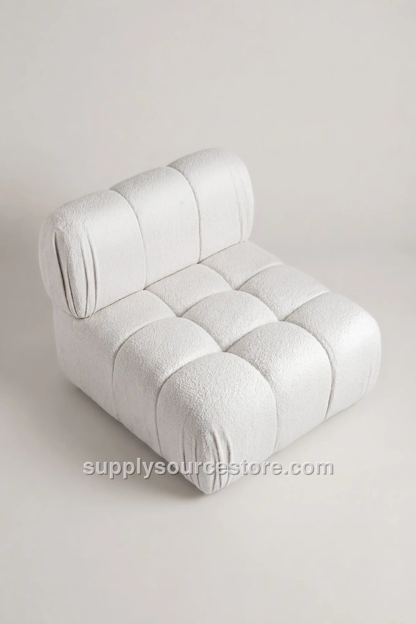 Boucle Fabric Tufted Armchair