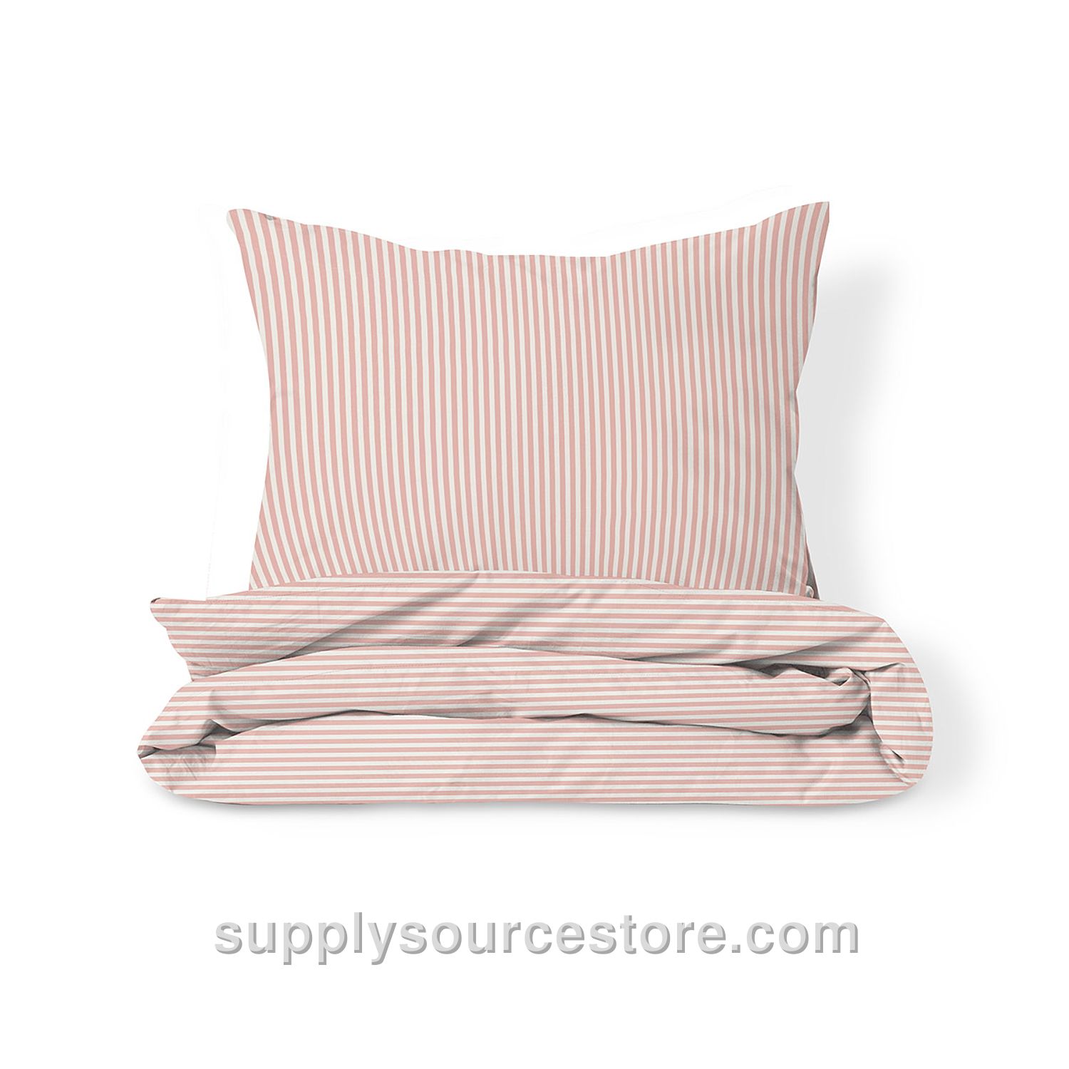 Duvet cover set «Striped» | 120 x 150 cm (47.2 x 59.1 in) | Off-white and pink