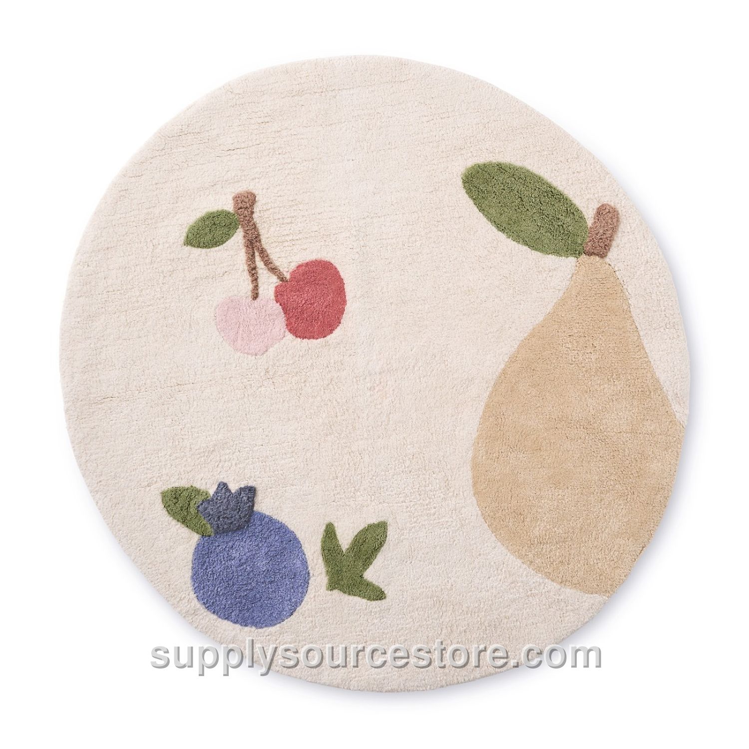 Washable Children's Rug | Round Ø110 cm (43.3 in) | Fruit
