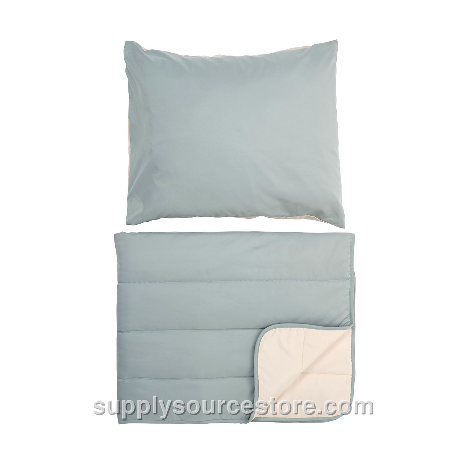 Coverless duvet with pillowcase | 140 x 200 cm (55.1 x 78.7 in) | Green