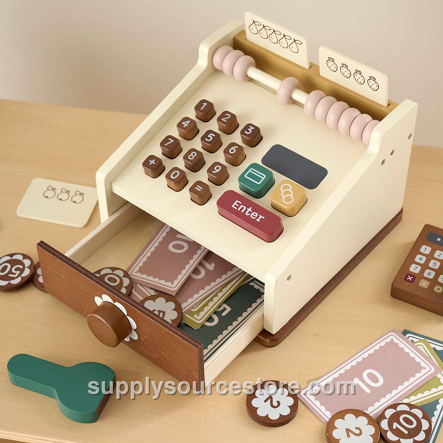 Wooden cash register «Noyer» | 31 pieces