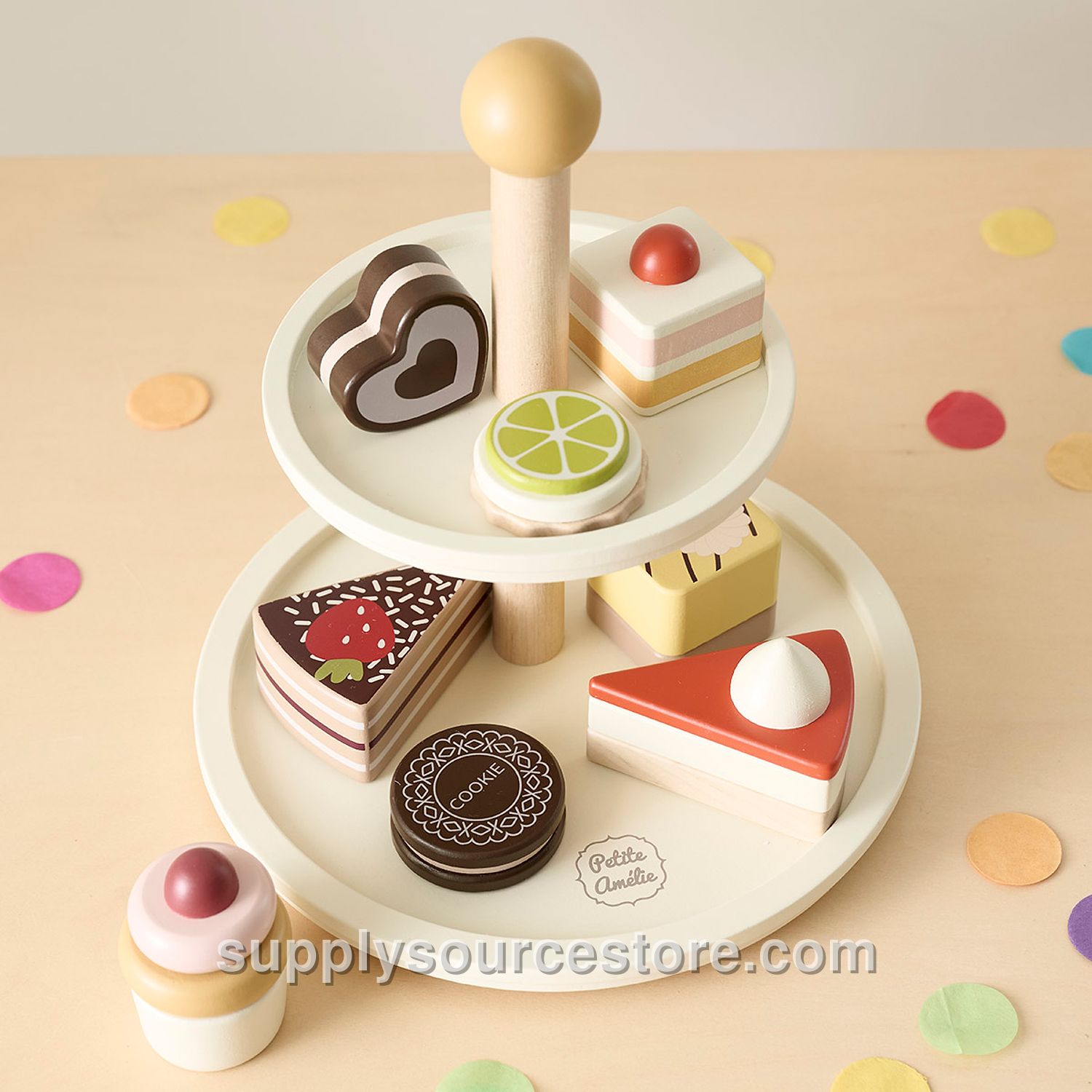 Wooden cake stand with pastries «Noisette» | 9 pieces