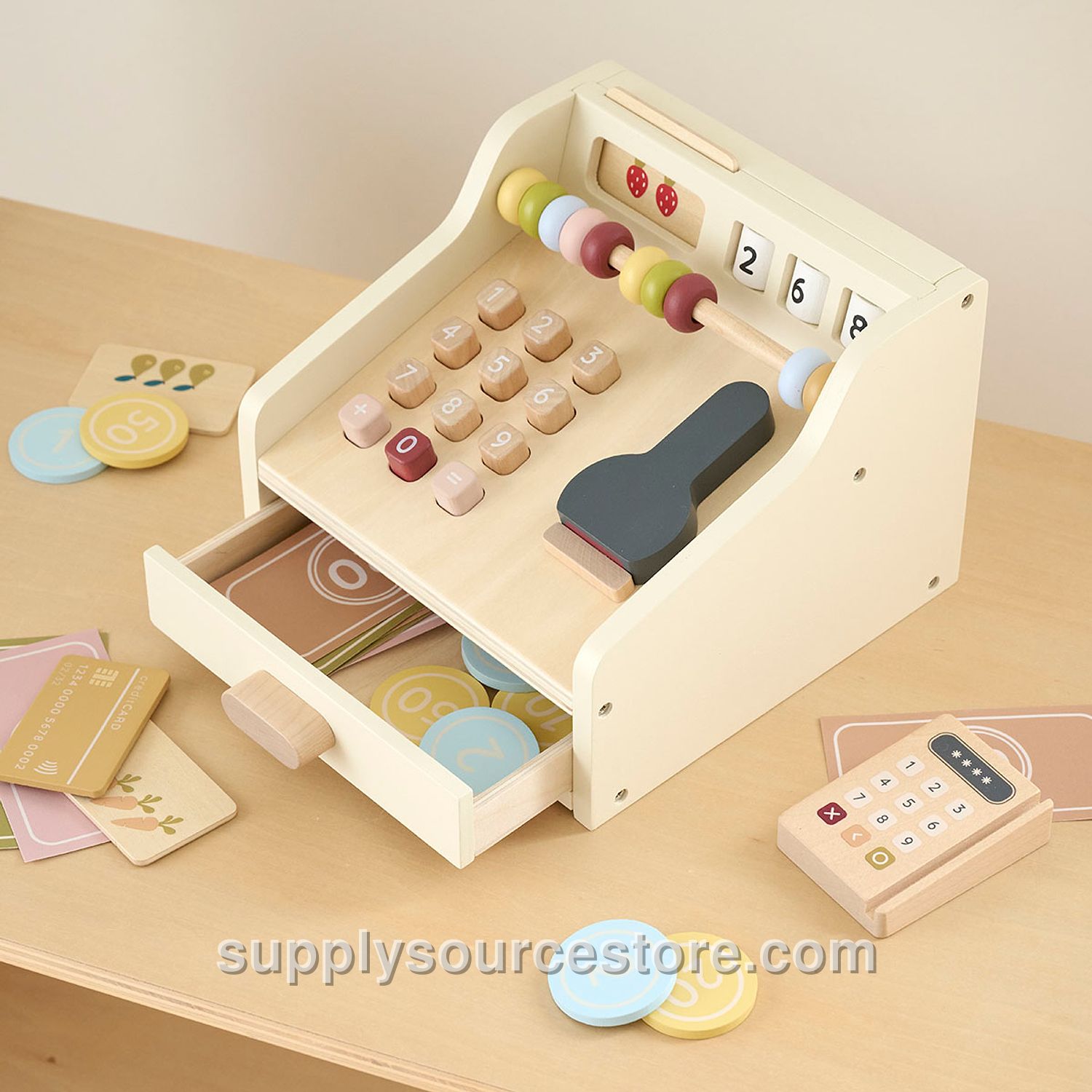 Wooden cash register «Noisette» | 31 pieces