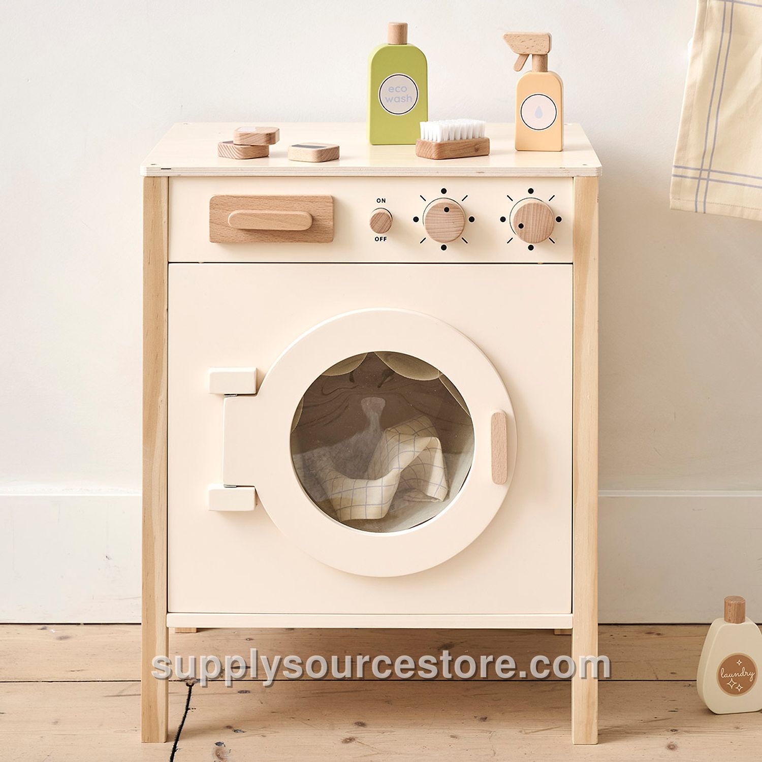 Toy washing machine «Chantilly» | incl. 10-piece accessory set | Beige
