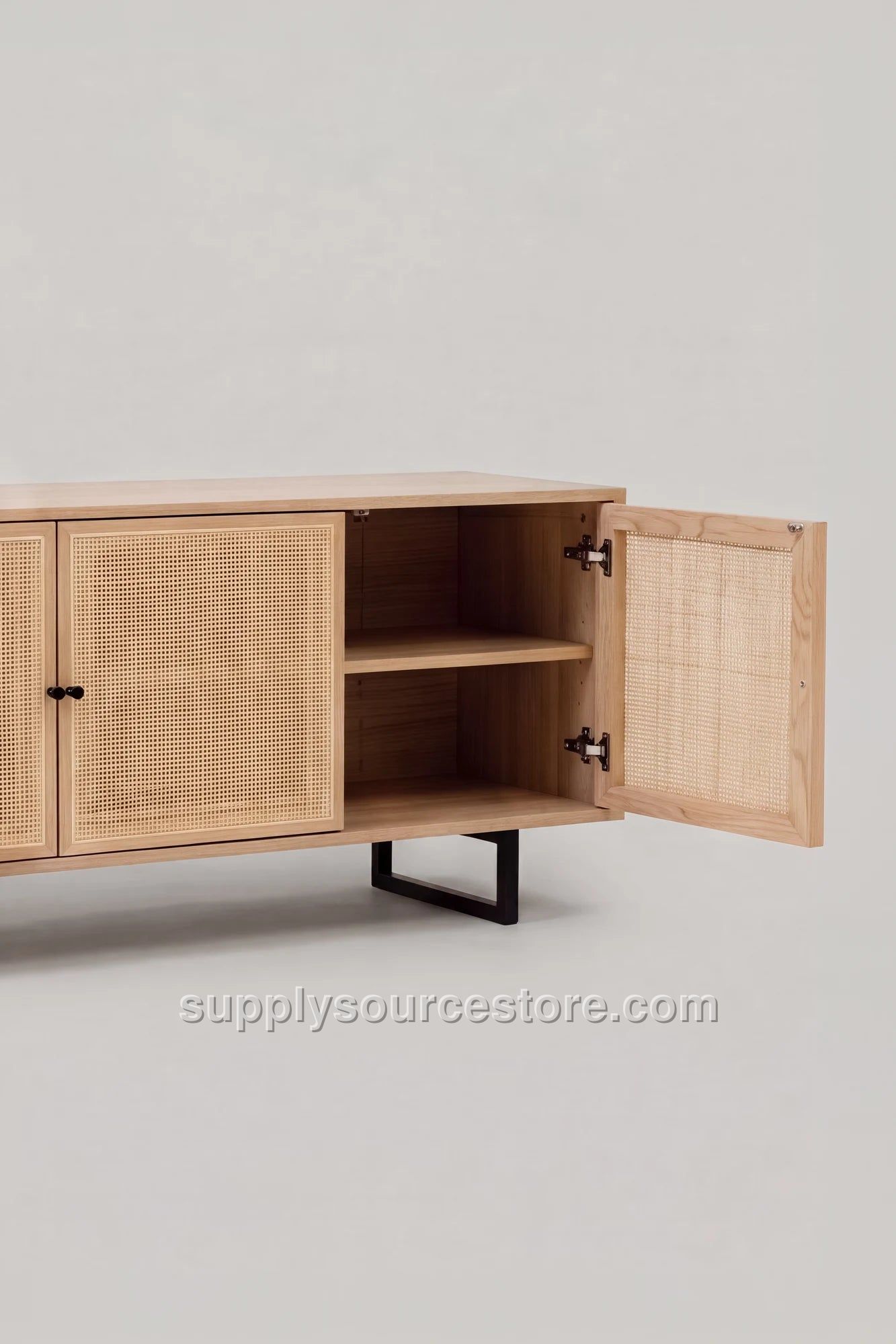 Wicker Wood TV Console