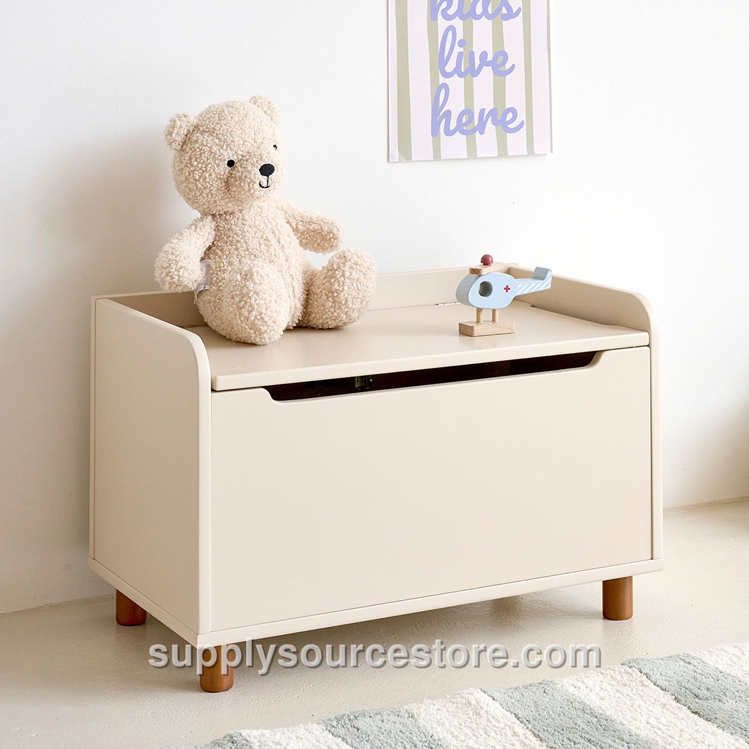 Wooden toy box «Lune» | Beige