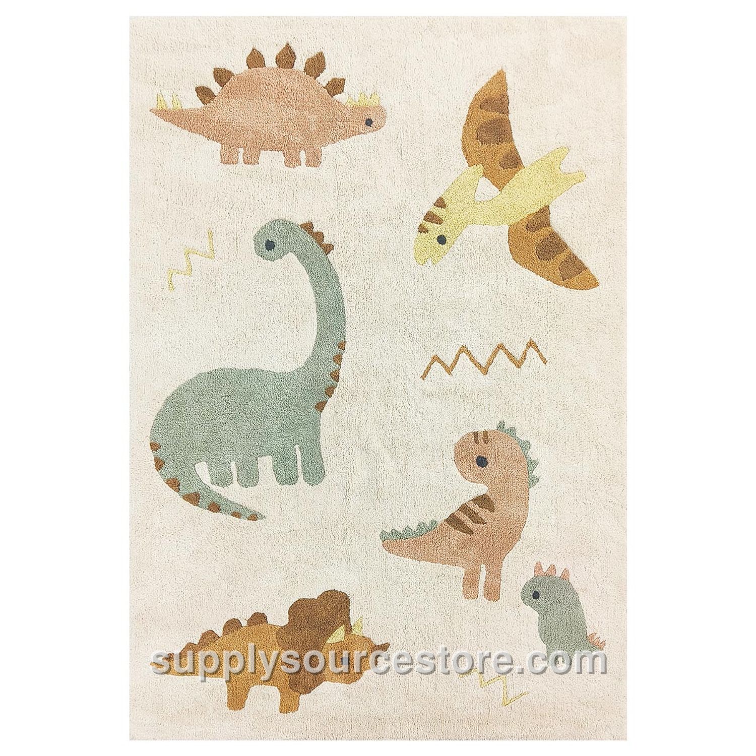 Washable children's rug | Rectangular 120 x 170 cm (47.2 x 66.9 in) | Dino