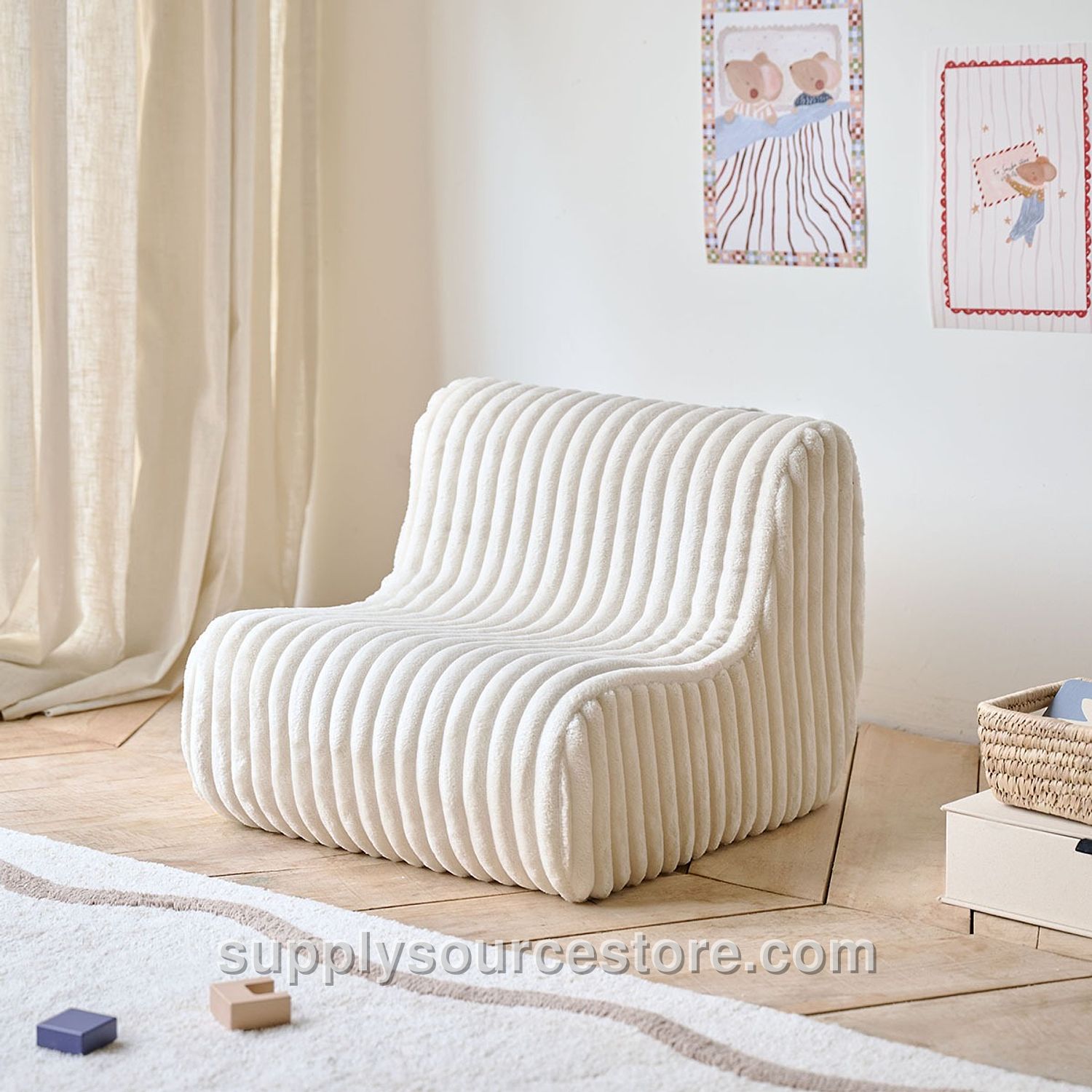 Children's armchair «Leandre» | Off-white