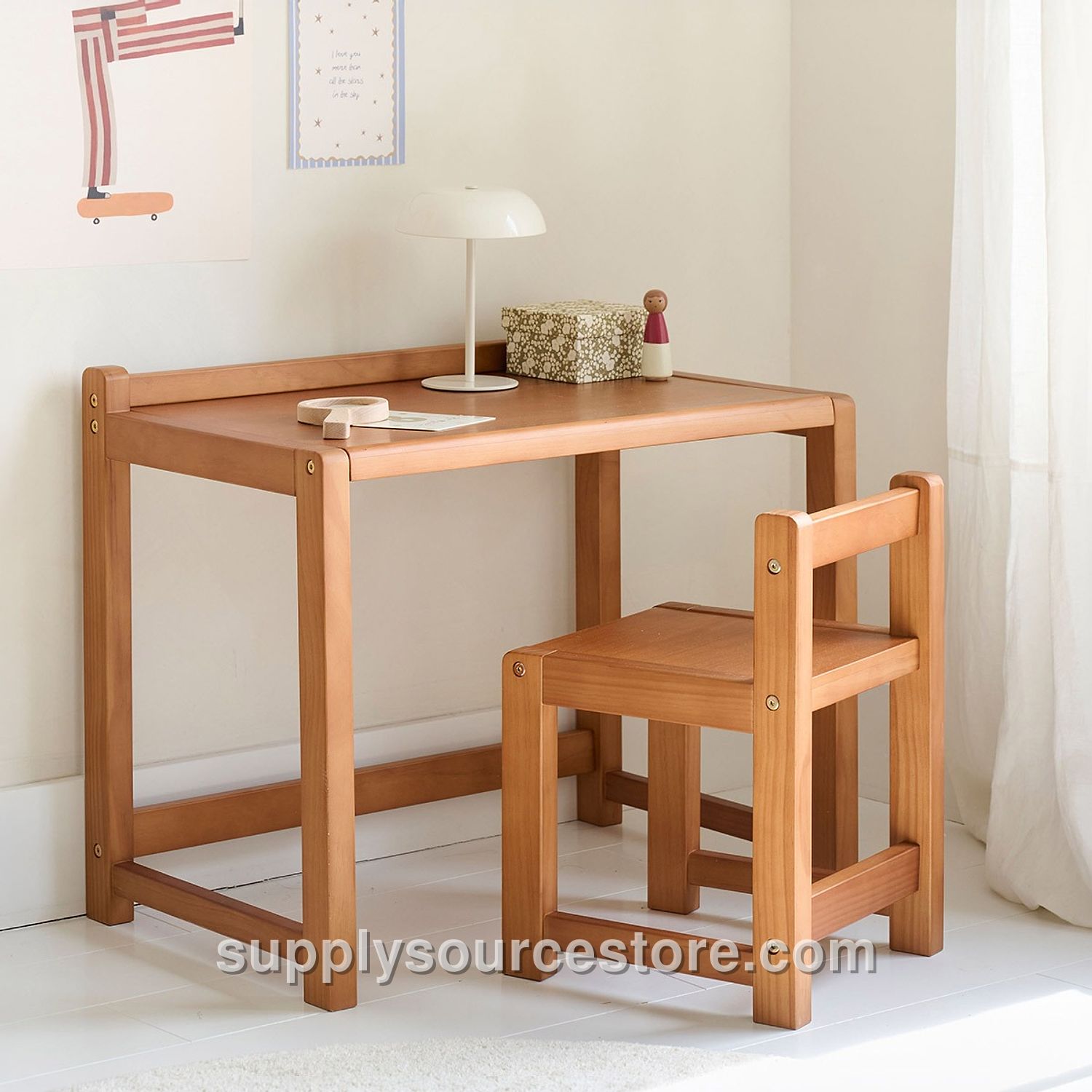 Kids table and chair set «Milo» | Walnut