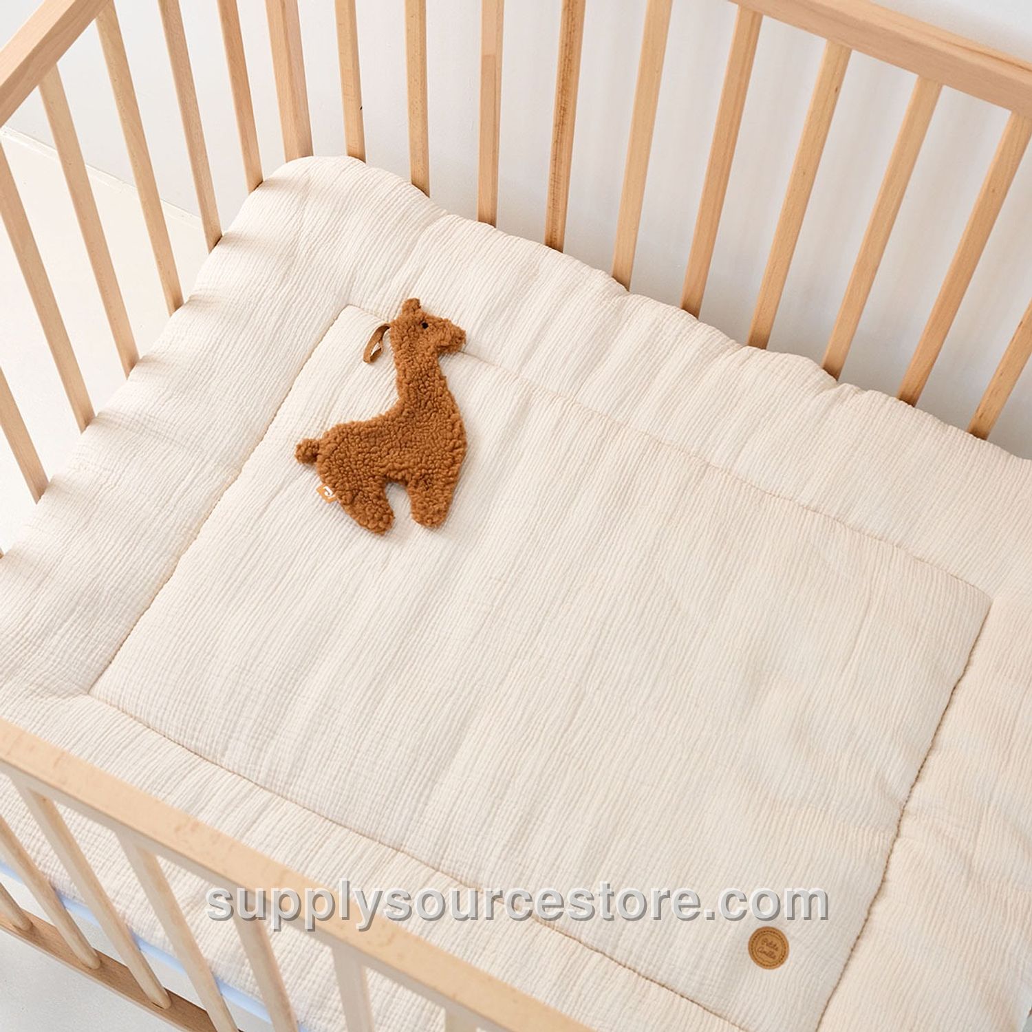 Playpen Mat 75 x 95 cm (29.5 x 37.4 in) | Organic Muslin Cotton | Beige