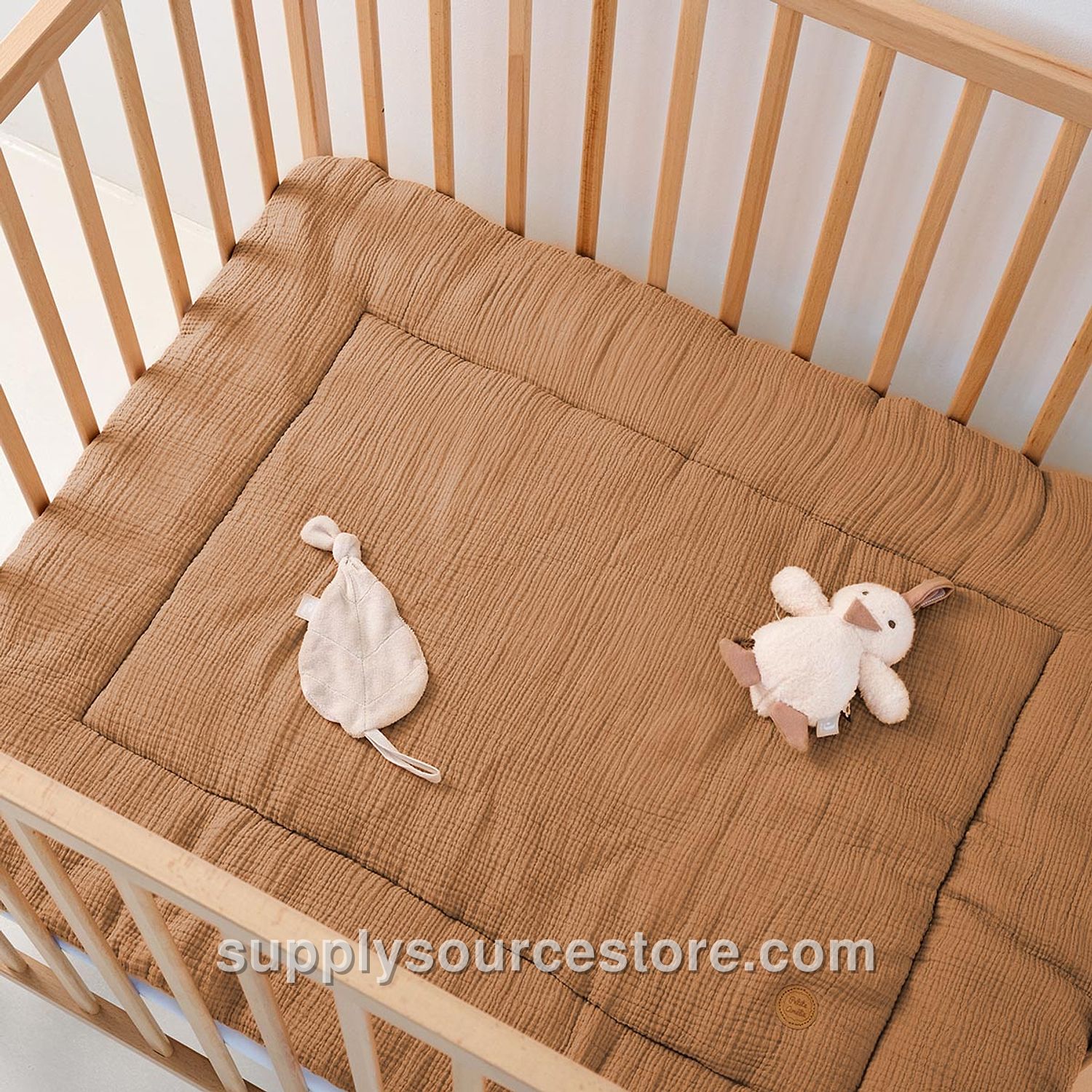 Playpen Mat 75 x 95 cm (29.5 x 37.4 in) | Organic Muslin Cotton | Tan