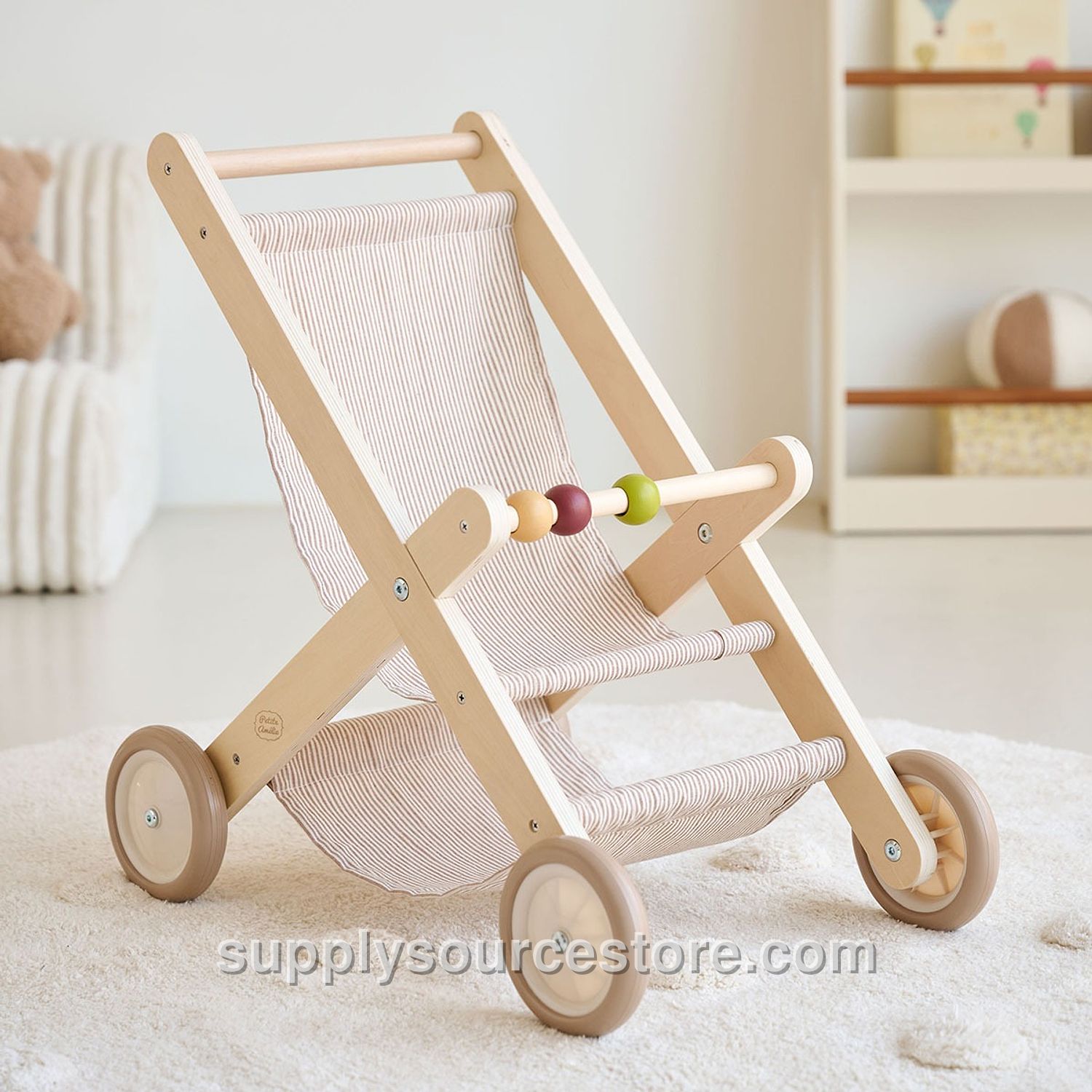Wooden dolls pram «Noisette»
