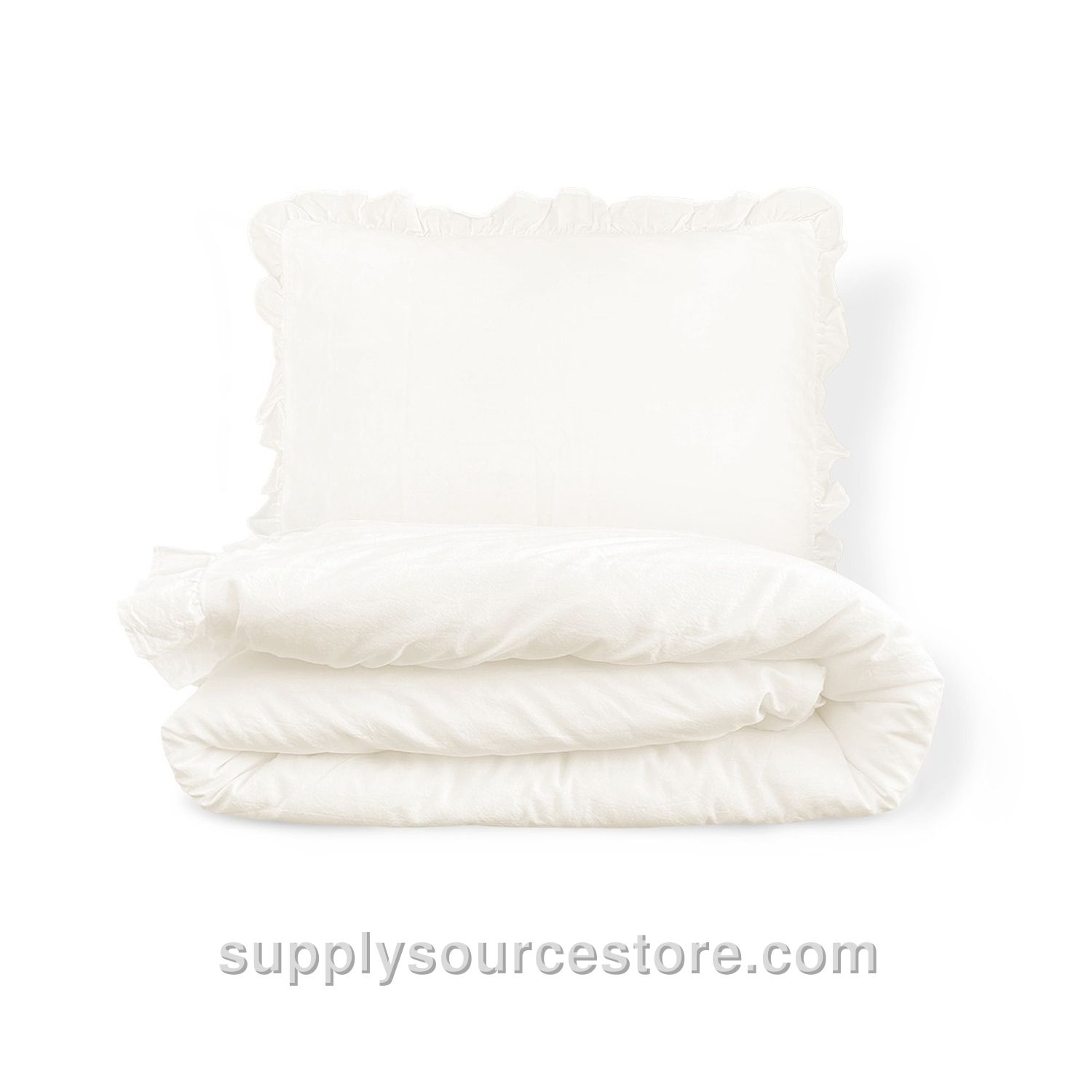 Duvet cover set with ruffles «Colette» | 120 x 150 cm (47.2 x 59.1 in) | White