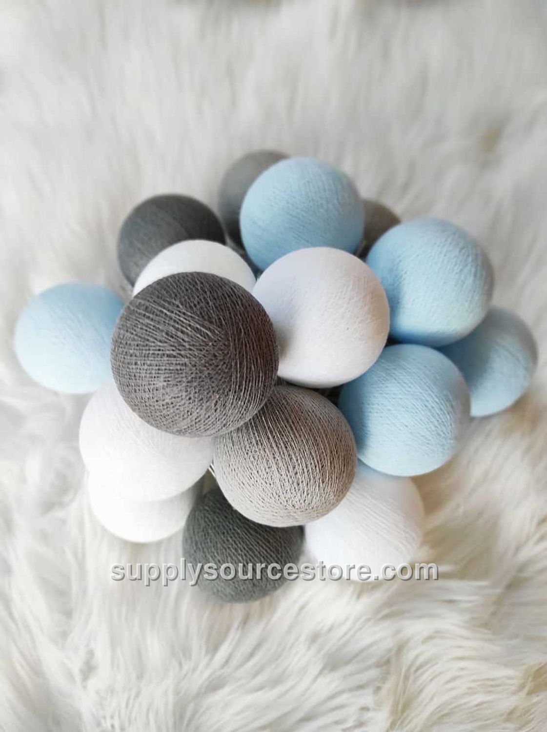 Illuminated Balls Blue-Gray-White