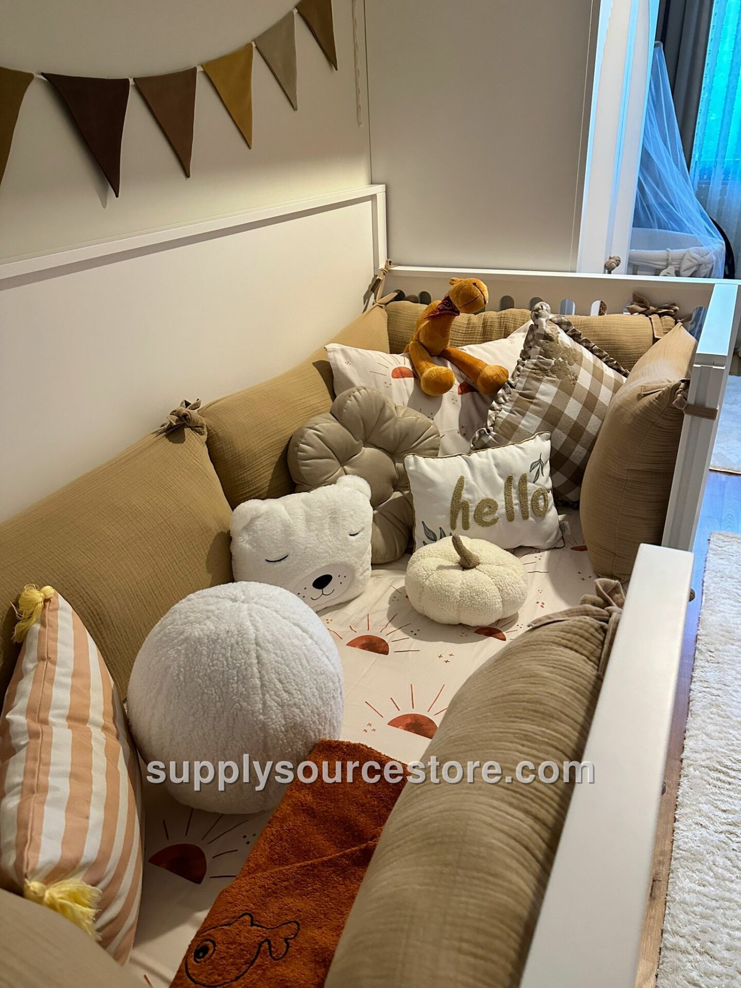 Beige Pillow Edge Protector - 90x190