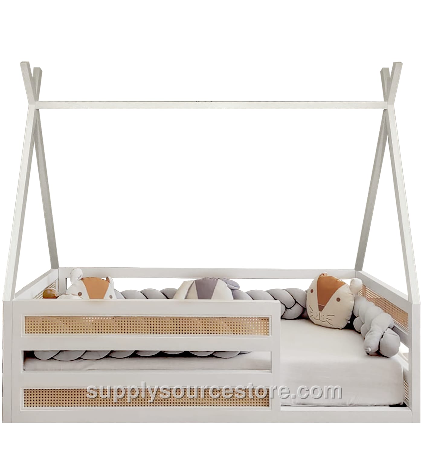Sebastian Slatted Solid Wood Crib 80x180 – Native American Roof – Installation Available