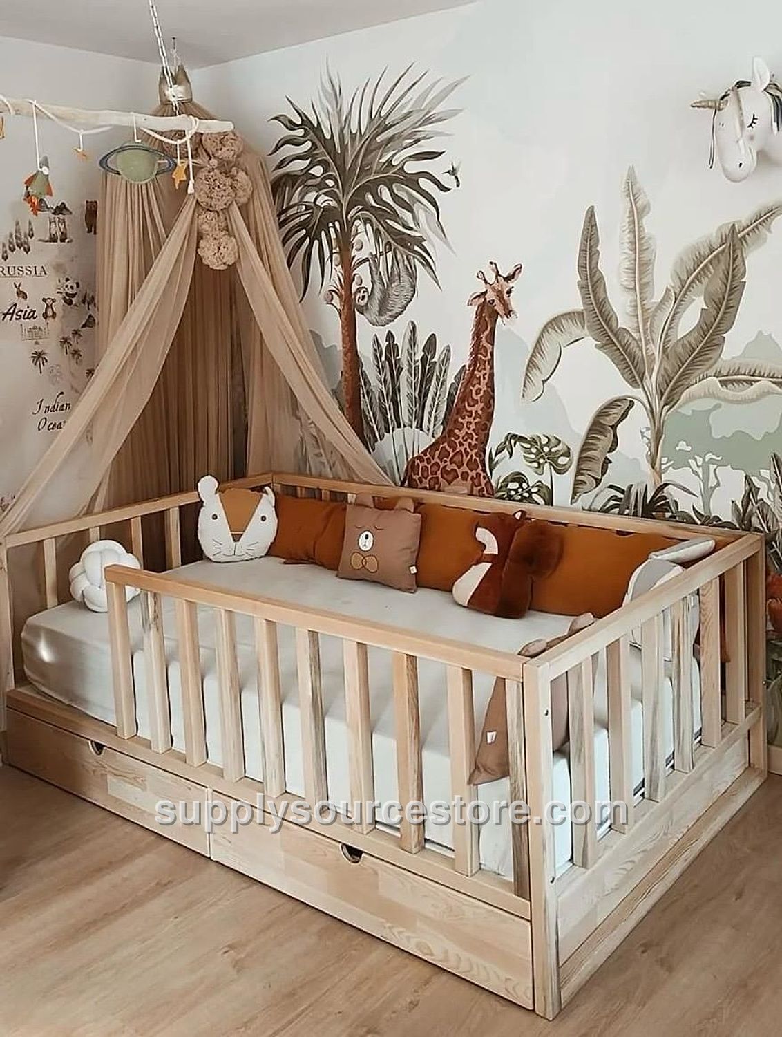 Odin Solid Wood Crib with Drawer/Trundle - 90x190