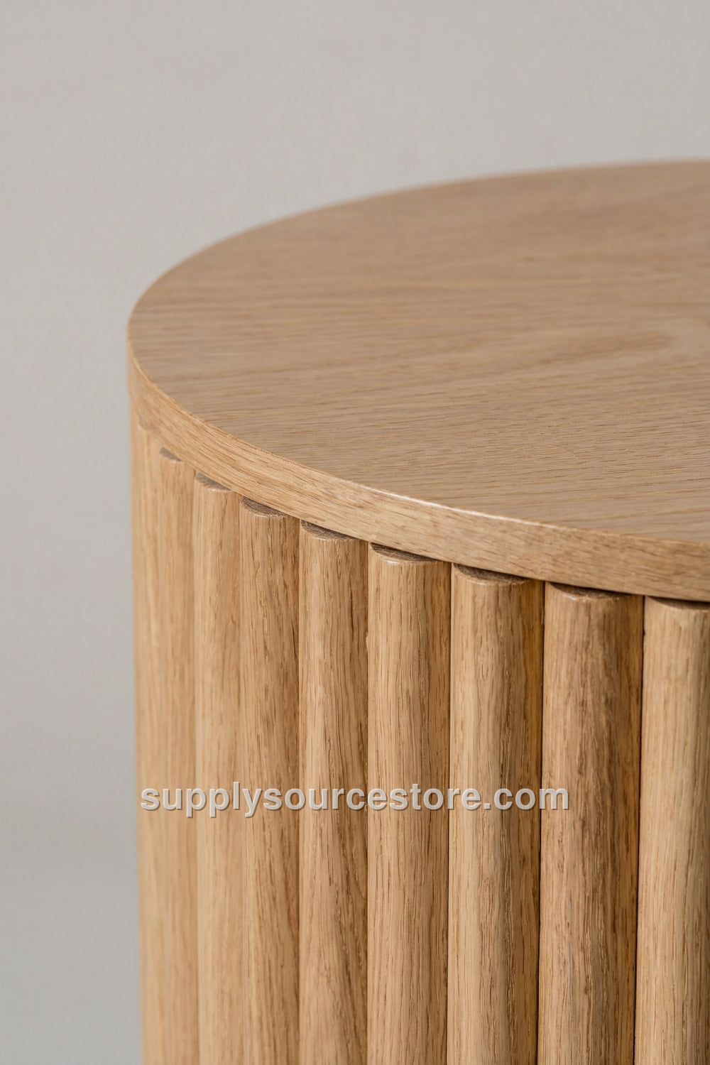 Slatted Wooden Side Table