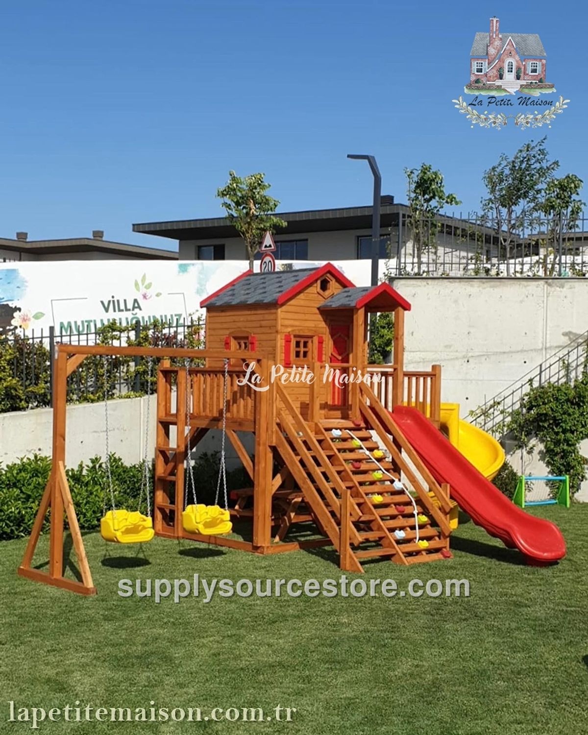 Painted Backyard Playset with Multiple Slides 2103