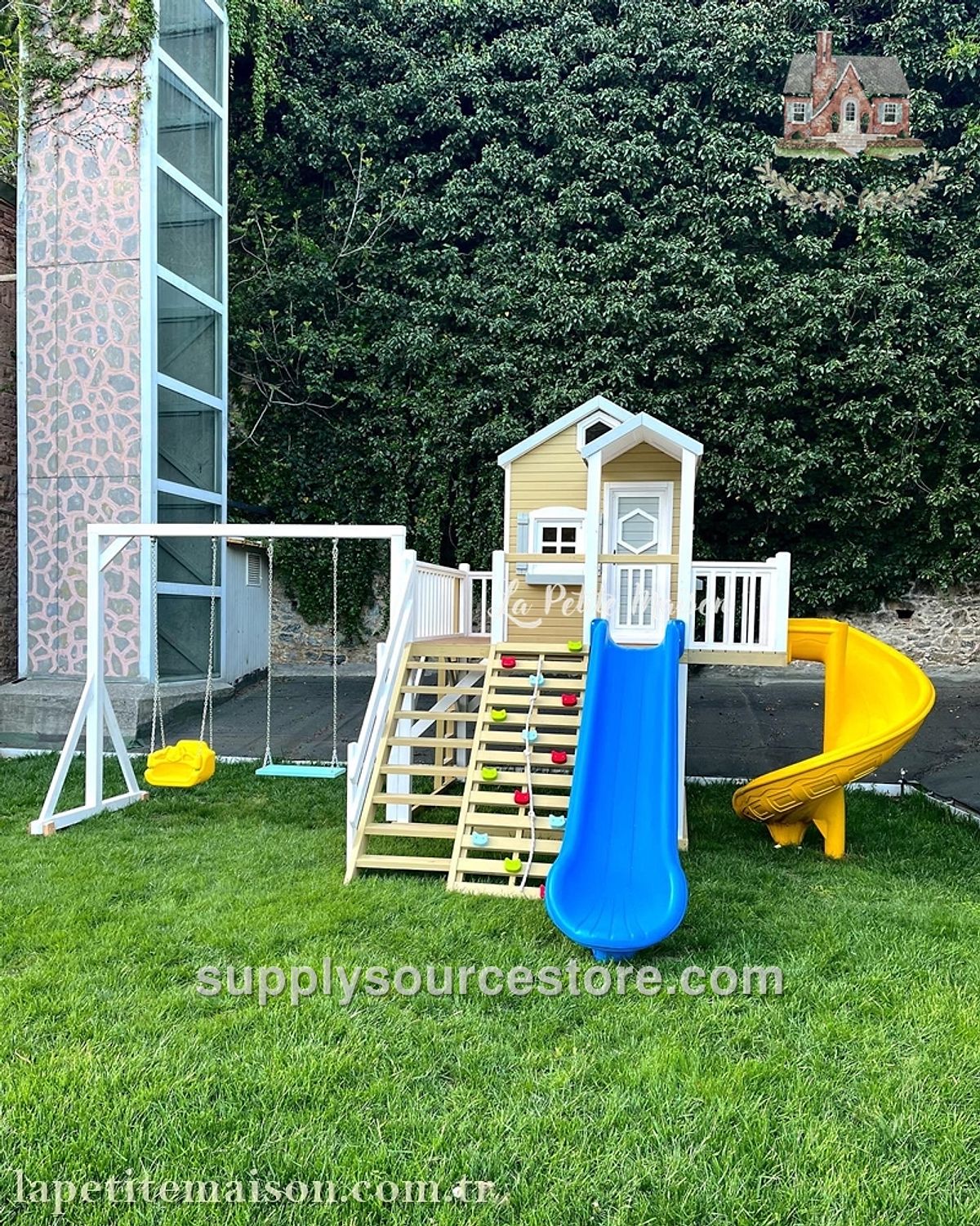 Painted Backyard Playset with Multiple Slides 2102
