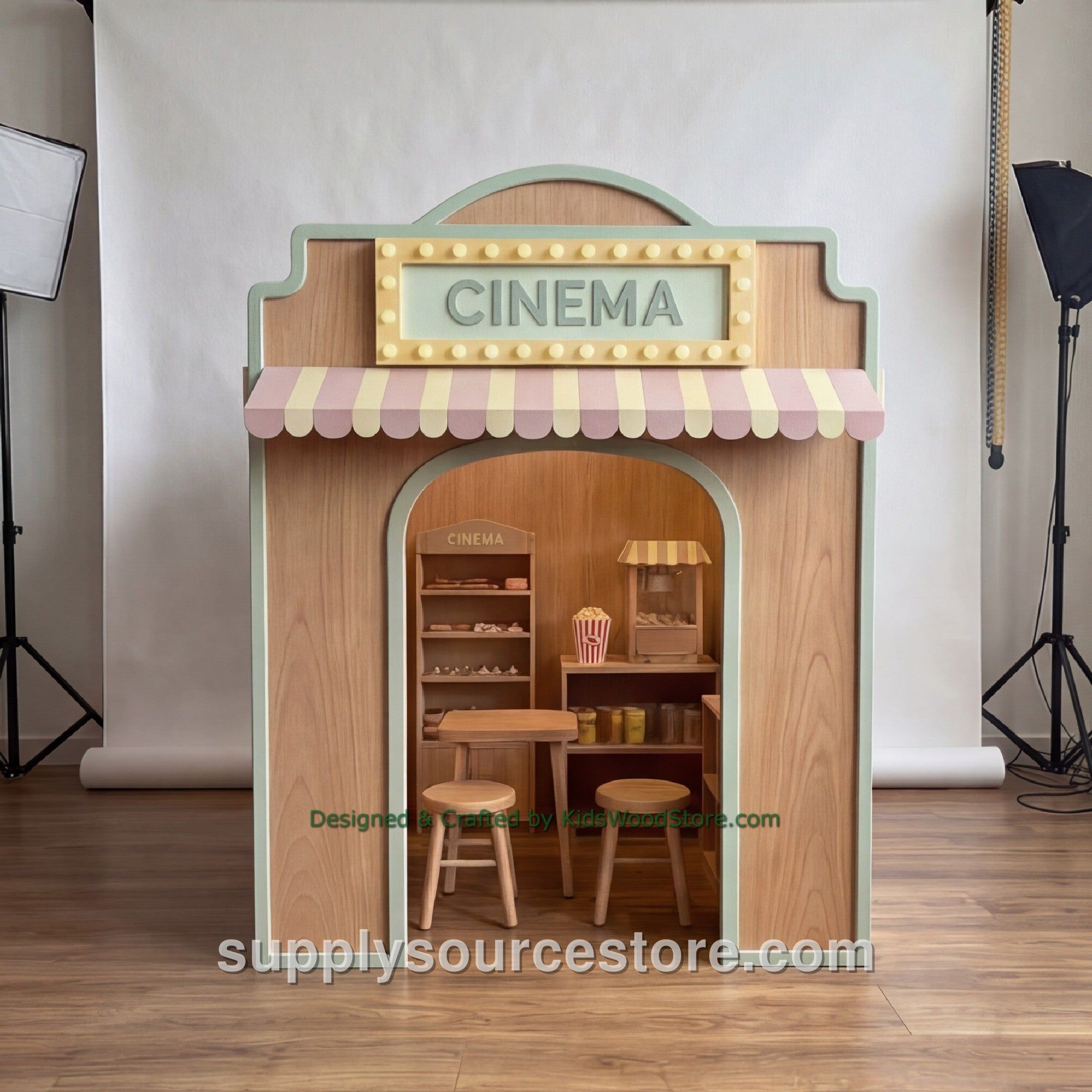 Wooden School Playhouse And Furniture For Kids