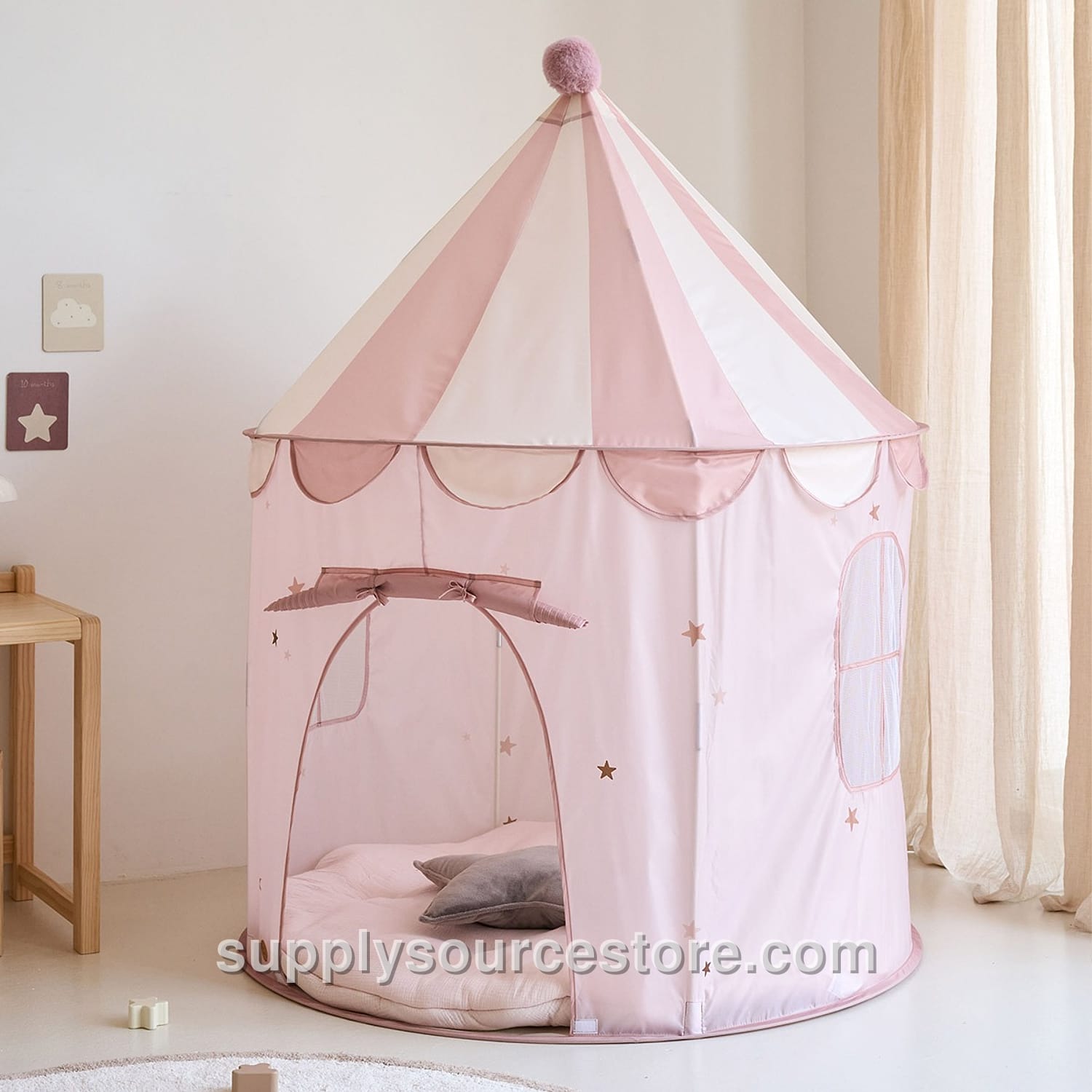 Kids Play Tent Pop-Up «Légende» – Pink and Beige